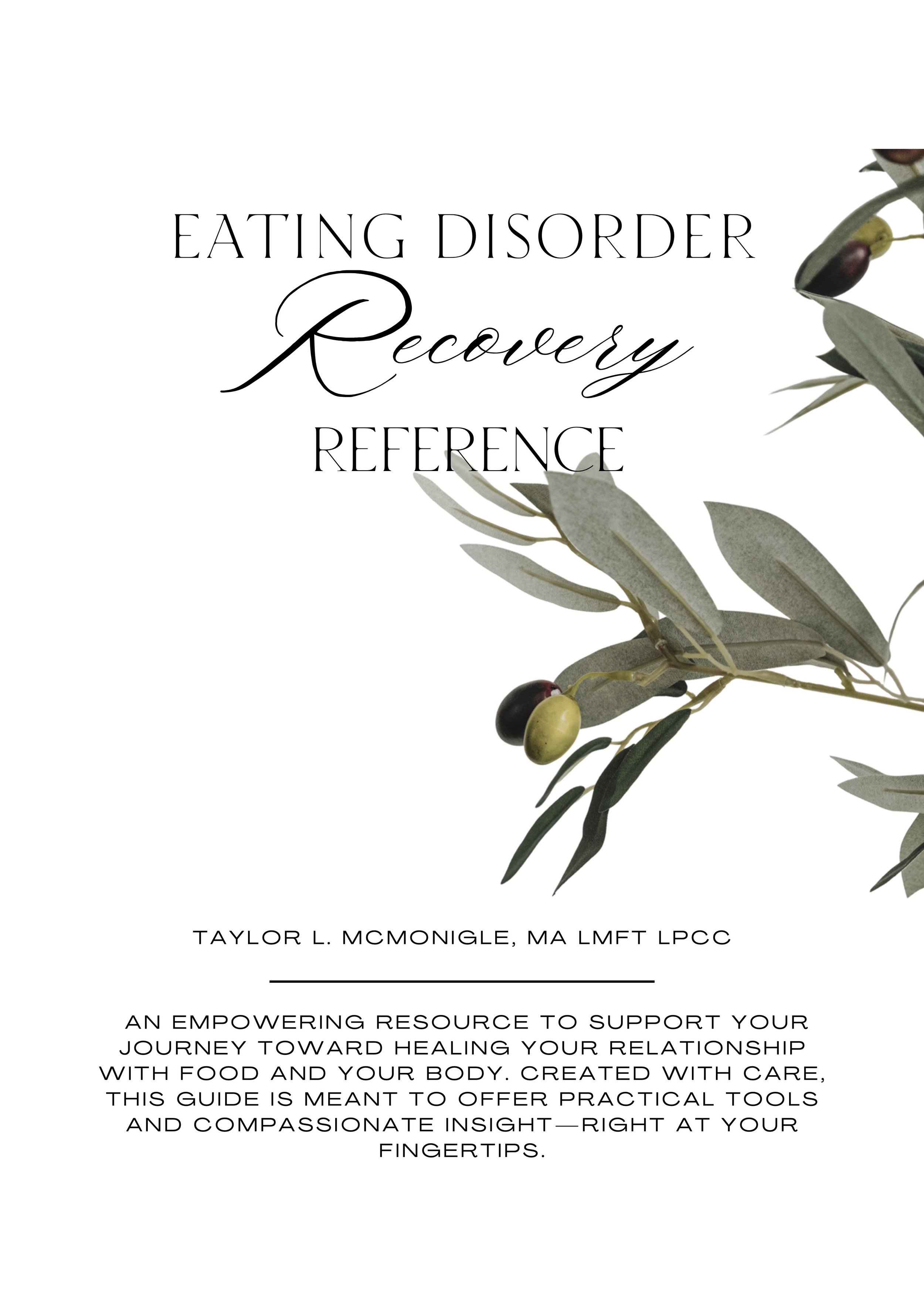 Eating Disorder Recovery Workbook cover – supportive therapy resource with guided exercises for recovery
