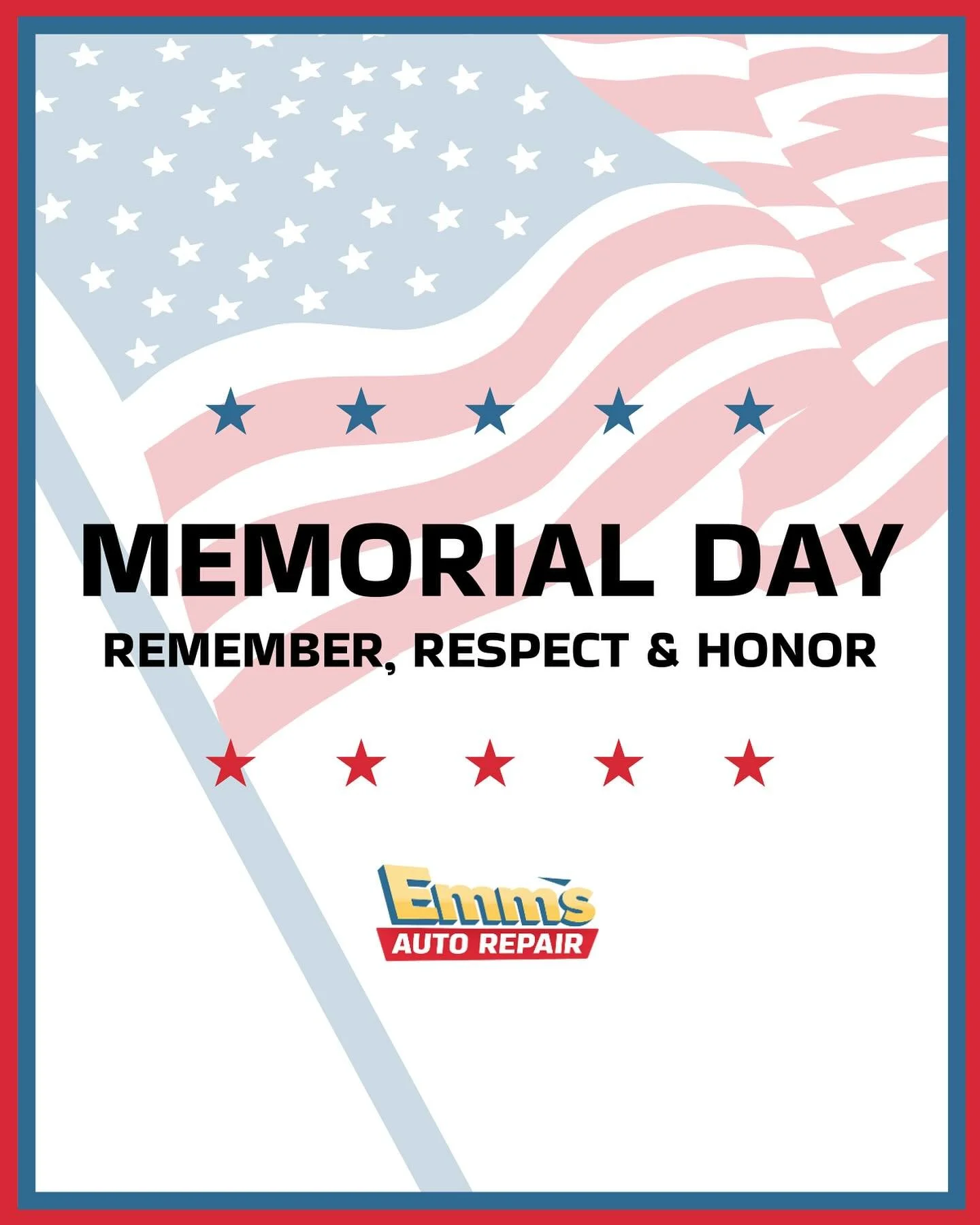 Today we honor and remember service and sacrifice πΊπΈ 
We’ll be closed today in observance of Memorial Day, but we’ll back open tomorrow at 8am. 
#memorialday #oldbridgenj #keyportnj #mechanicshop #carcar