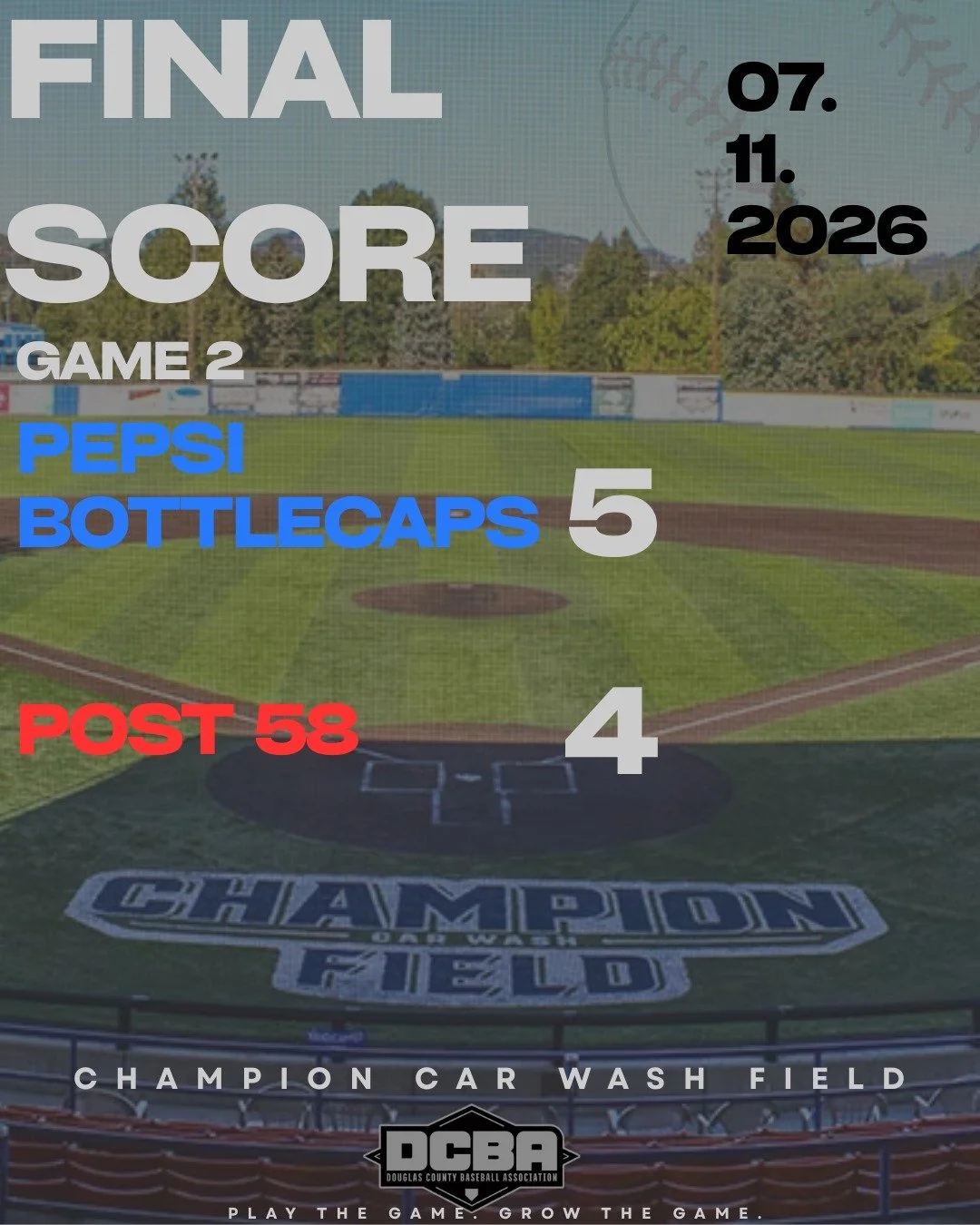 BOTTLECAPS BACK IN THE WIN COLUMN 🔥 

Pepsi starts hot in game two in order to earn a split against Post 58! #GoBottleCaps