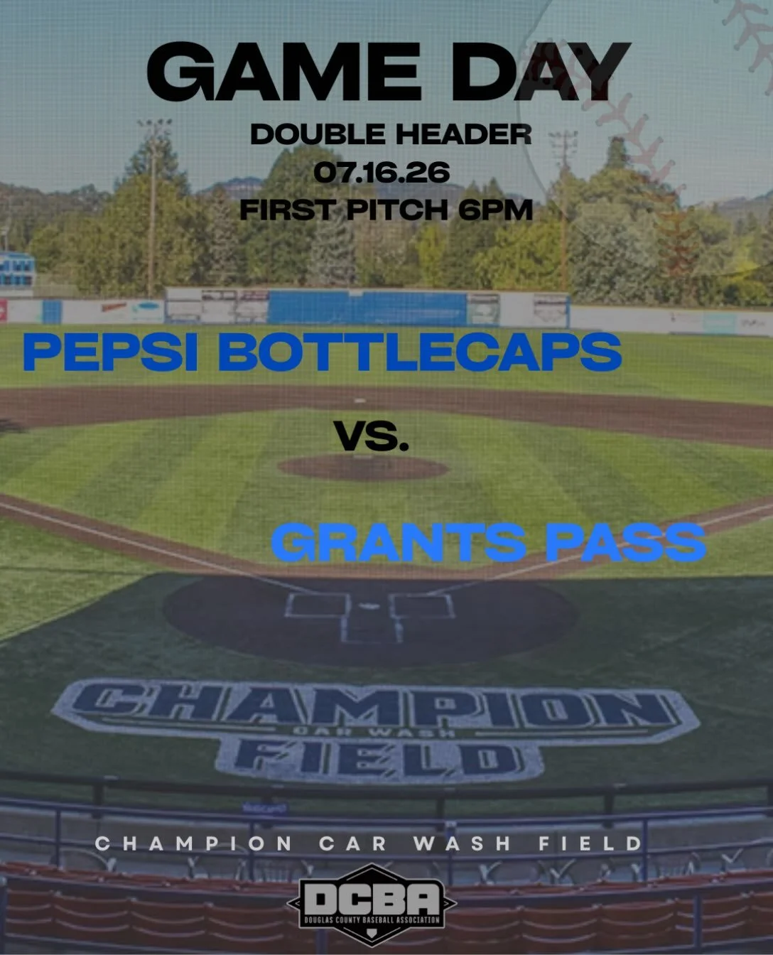 Pepsi Double Header!
Following the Docs game at 12, Pepsi faces off against Grants Pass in a double header starting at 6pm!⚾️🔥