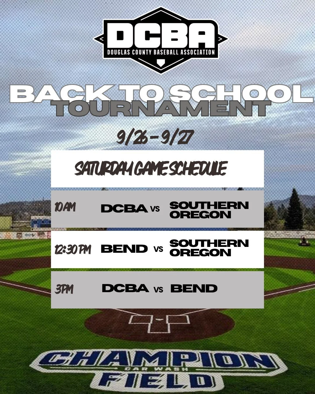 Our DCBA Back to School Tourney is coming up this weekend! ⚾️
Come out to Champion Car Wash Field to support our teams and catch some great fall ball🤘🏼 #playdcba