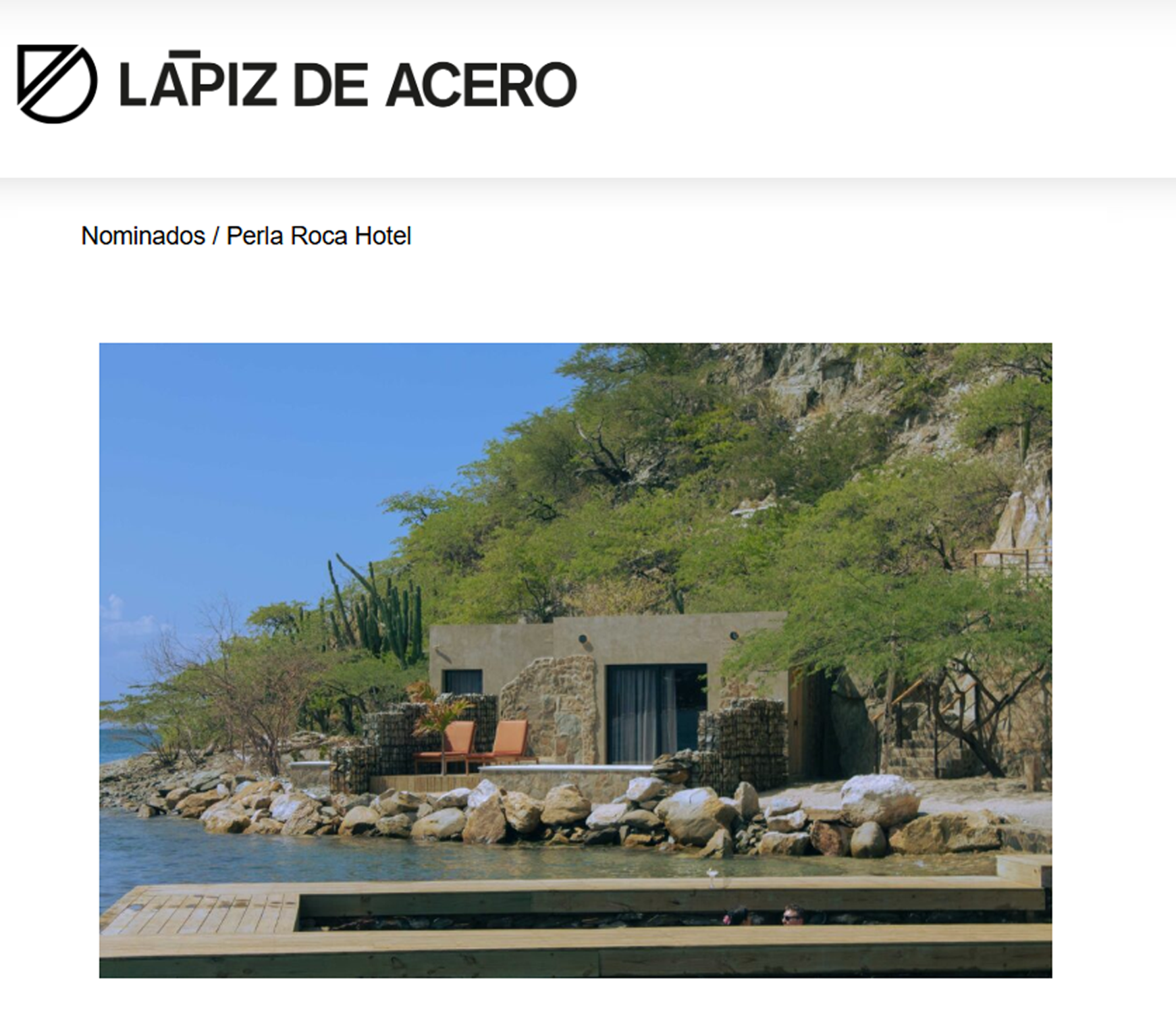 Lapiz de Acero: Perla Roca nominado Intervencion en patrimonio 2026