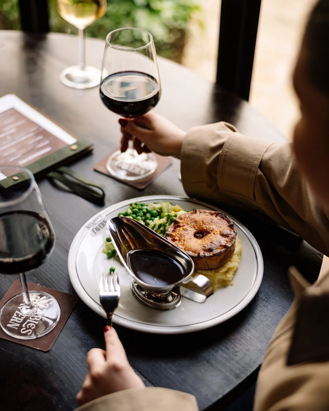 The Beef &amp; Barley pie. 

Rich Guinness gravy, root vegetables, beef jus &amp; woody herbs, served with creamy mash, greens and proper gravy.

Paired with a proper pint, or a glass of red - it's the perfect addition to your Tuesday.