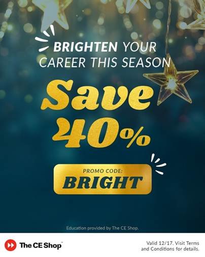 Spread cheer and grow your career! 🌟

Take 40% off Licensing and CE courses when you visit EGRealty.TheCEShop.com and use code BRIGHT. Today only!

📅 Valid 12/17/25.