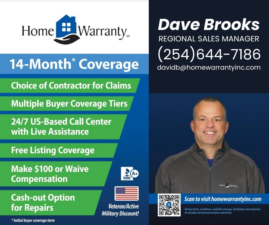 Vendor Spotlight: Dave Brooks - Regional Sales Manager - Home Warranty, Inc 

Home Warranty, Inc. provides homeowners and buyers with added peace of mind through flexible coverage options and outstanding customer service. Some of the benefits include