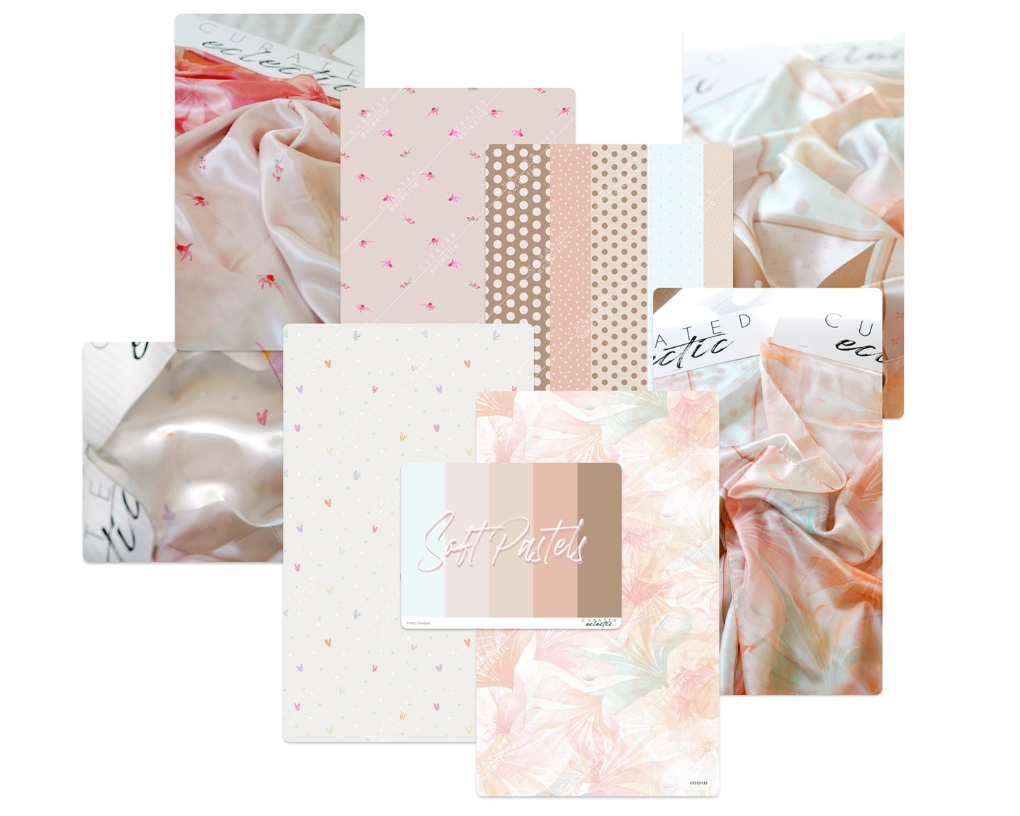 Soft and sweet, like we said! Soooo pretty. Dots, conversationals, soft tropics. So many ways to say, "I'm pretty". Check it out! 

#softandsweet #softpastels #moodboard #textiledesign #surfacedesign #dots #fishprint #conversationals #softt