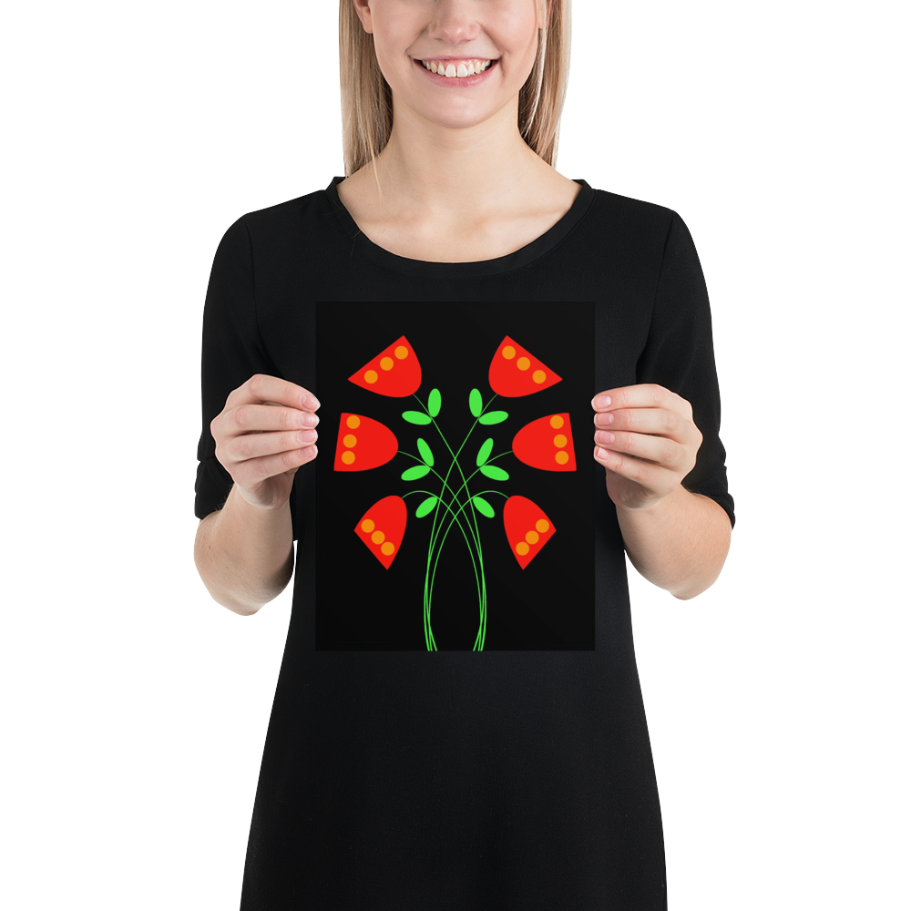 6 Red Tulips 8x10 Print