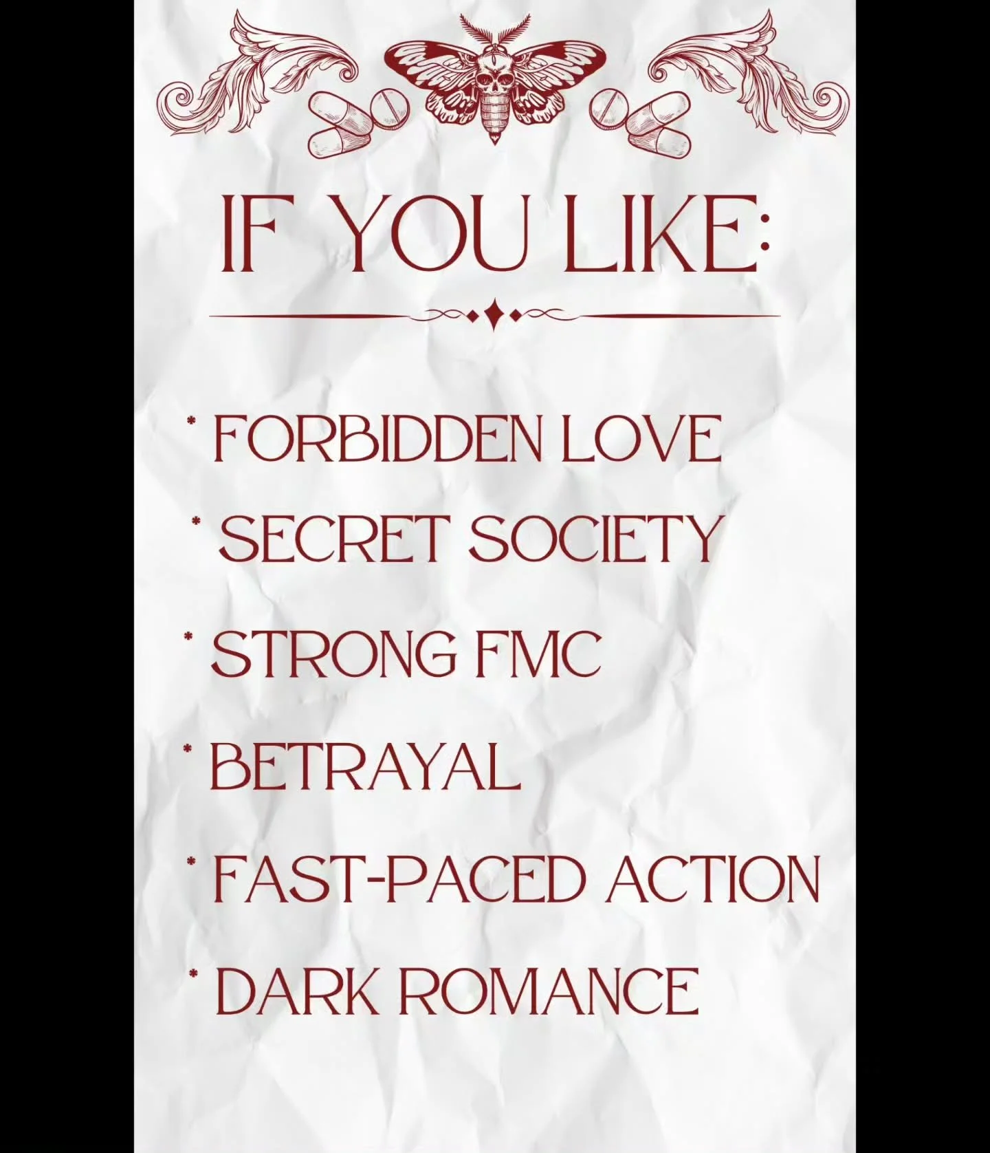 Same book, new cover ✨️ 
The Society is about a woman being forced into a secret society that thinks woman are only good for birthing son's, and arm candy. 
But Charlotte doesn't want to follow by their rules.
She wants to burn it all down.

#darkrom