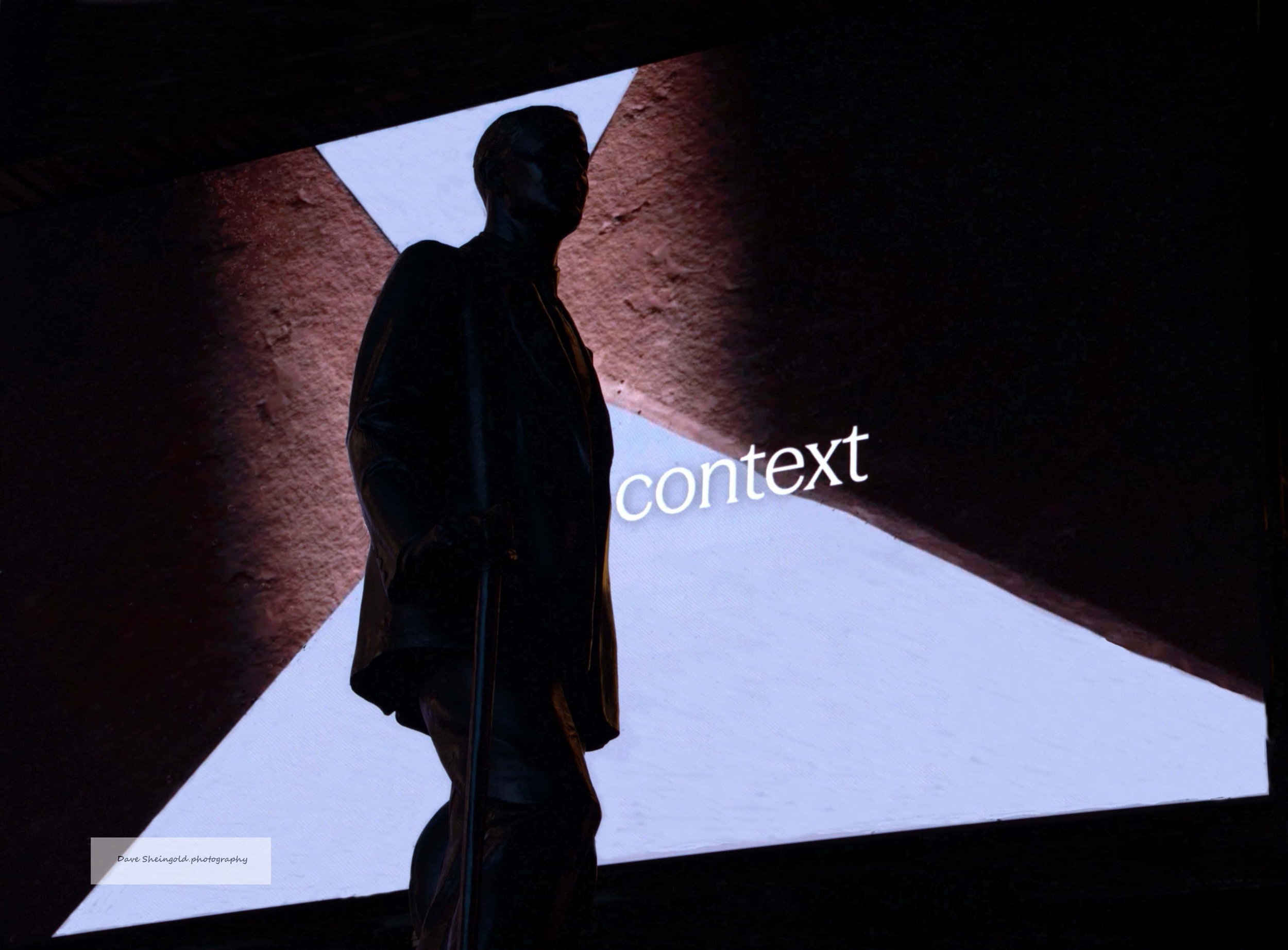 Art vs art, Times Square statue and ad