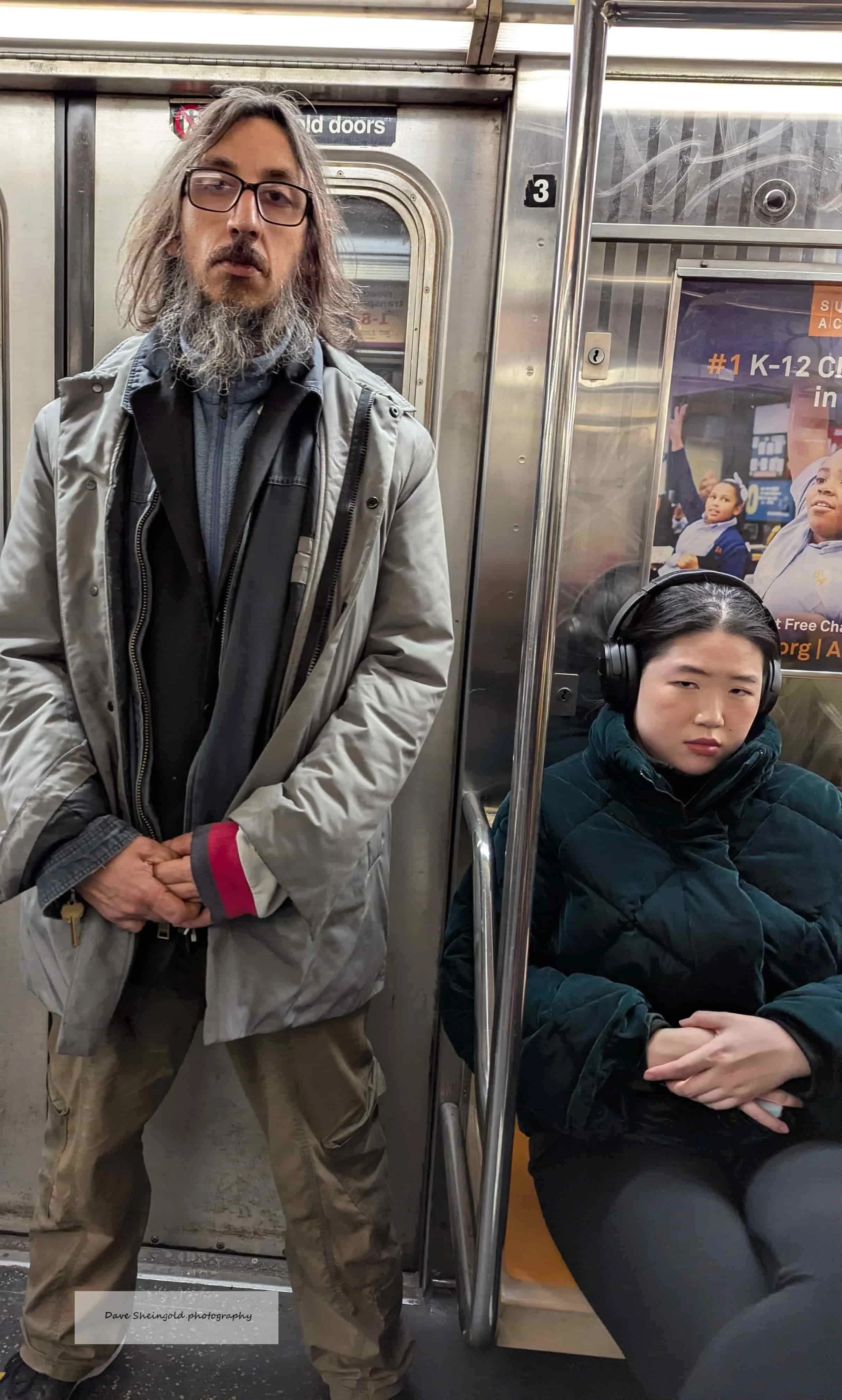 Subway stares - the Number 1 uptown train