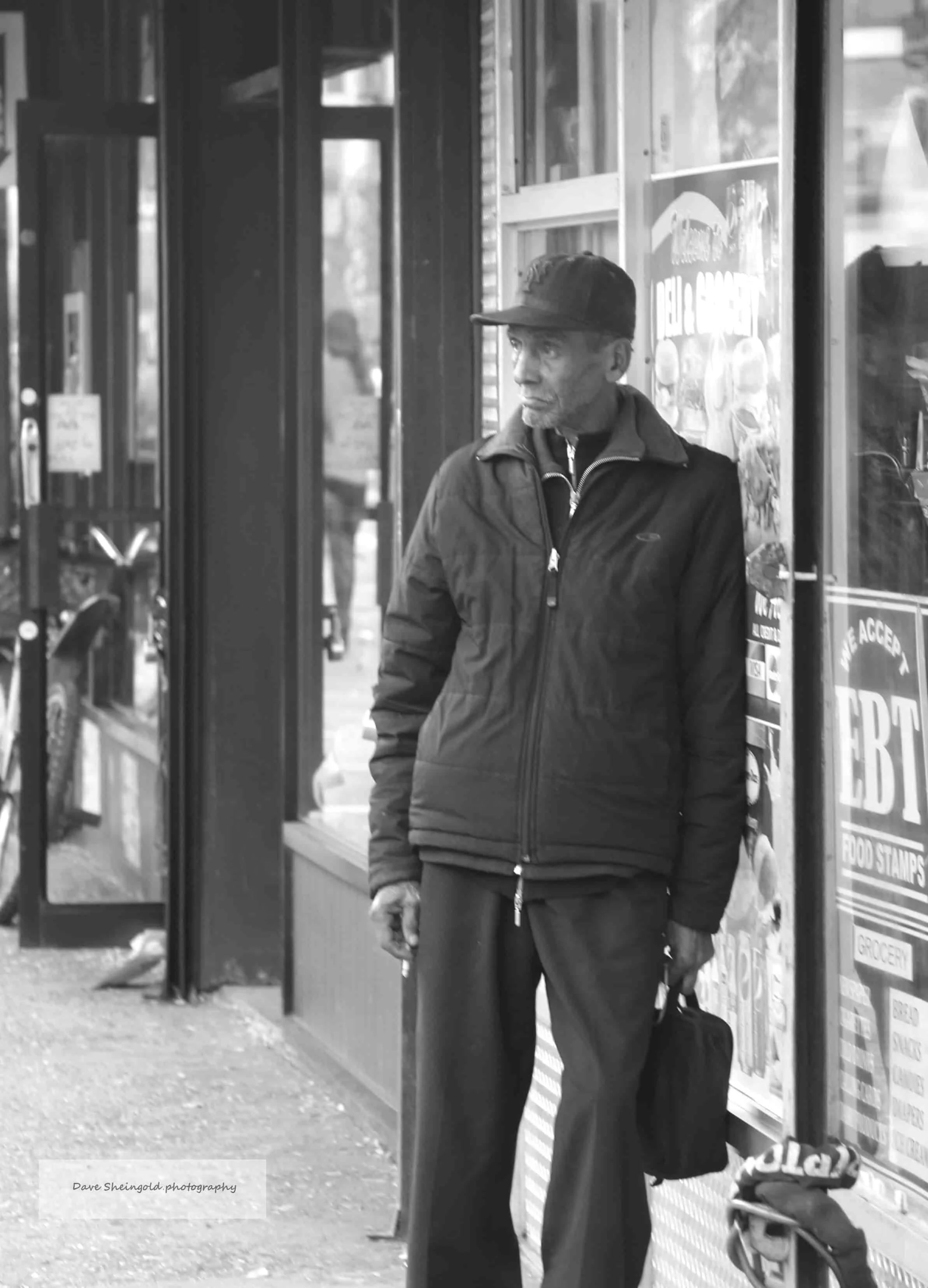 Solitary man, 11th Avenue, New York City