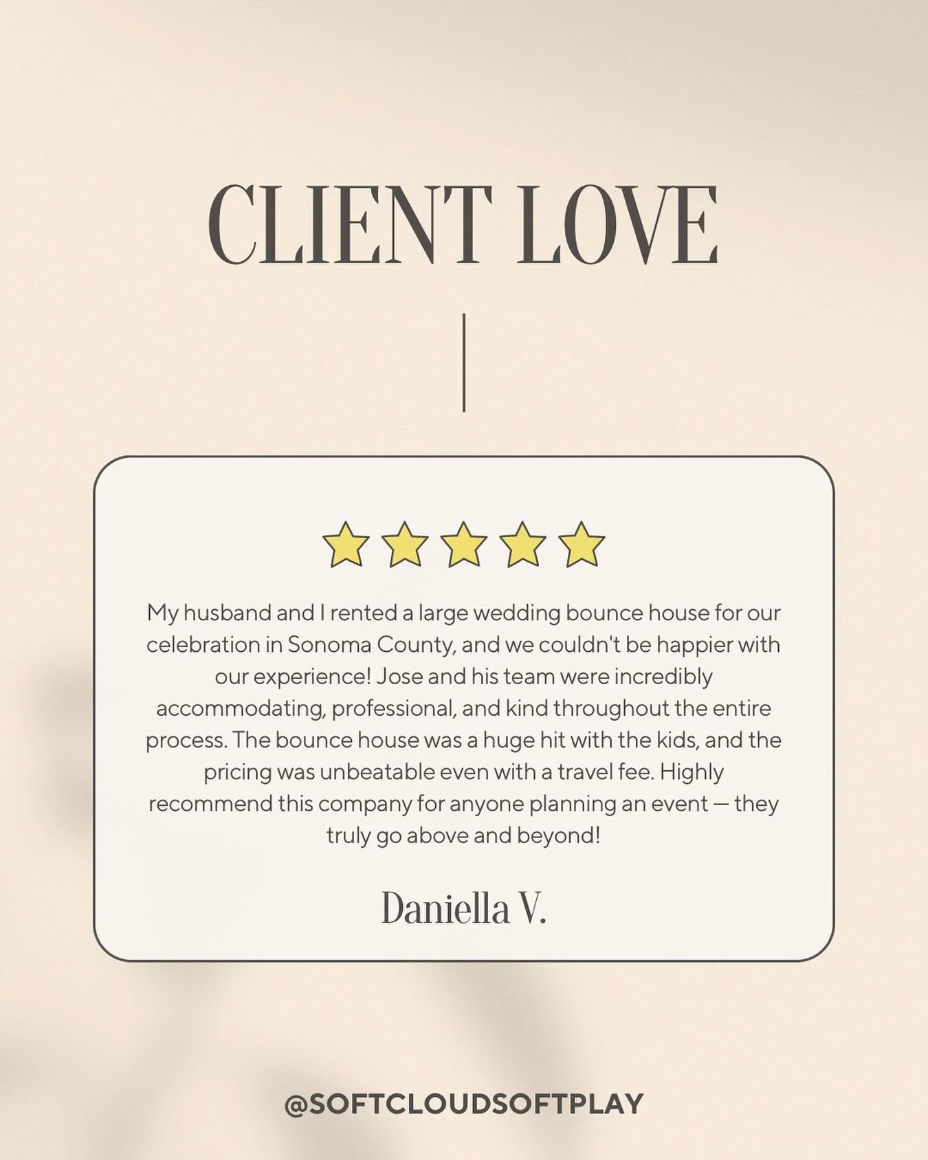 Some love from this passed weekend ✨☁️ make sure to book our soft cloud haus bounce house before the rain season starts ✨
-
#bayareasoftplay #bayareapartyrentals #bayareamoms