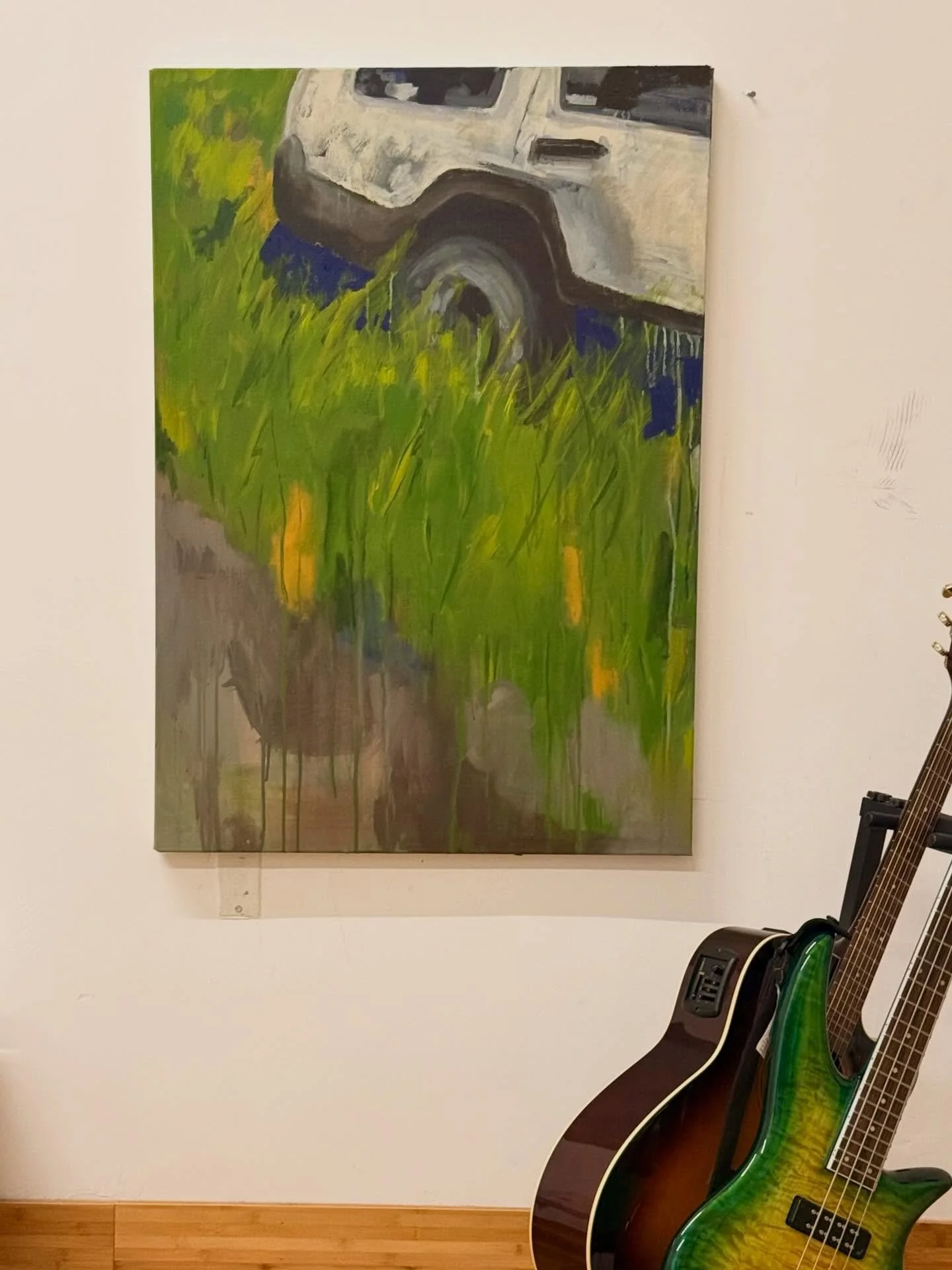 Lend me your breaks, you&rsquo;re more than my speed, 2026

Acrylic &amp; oil stick on canvas

28 1/4 x 40 1/8 in.