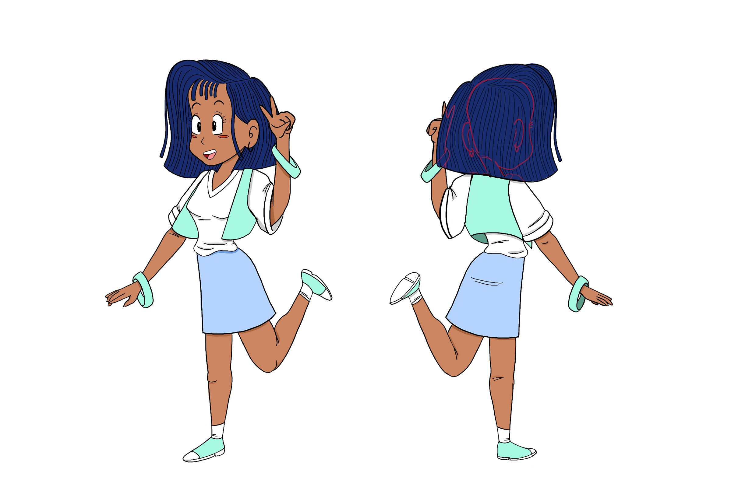 Thesis Character Mari in Eastern Animation Style
