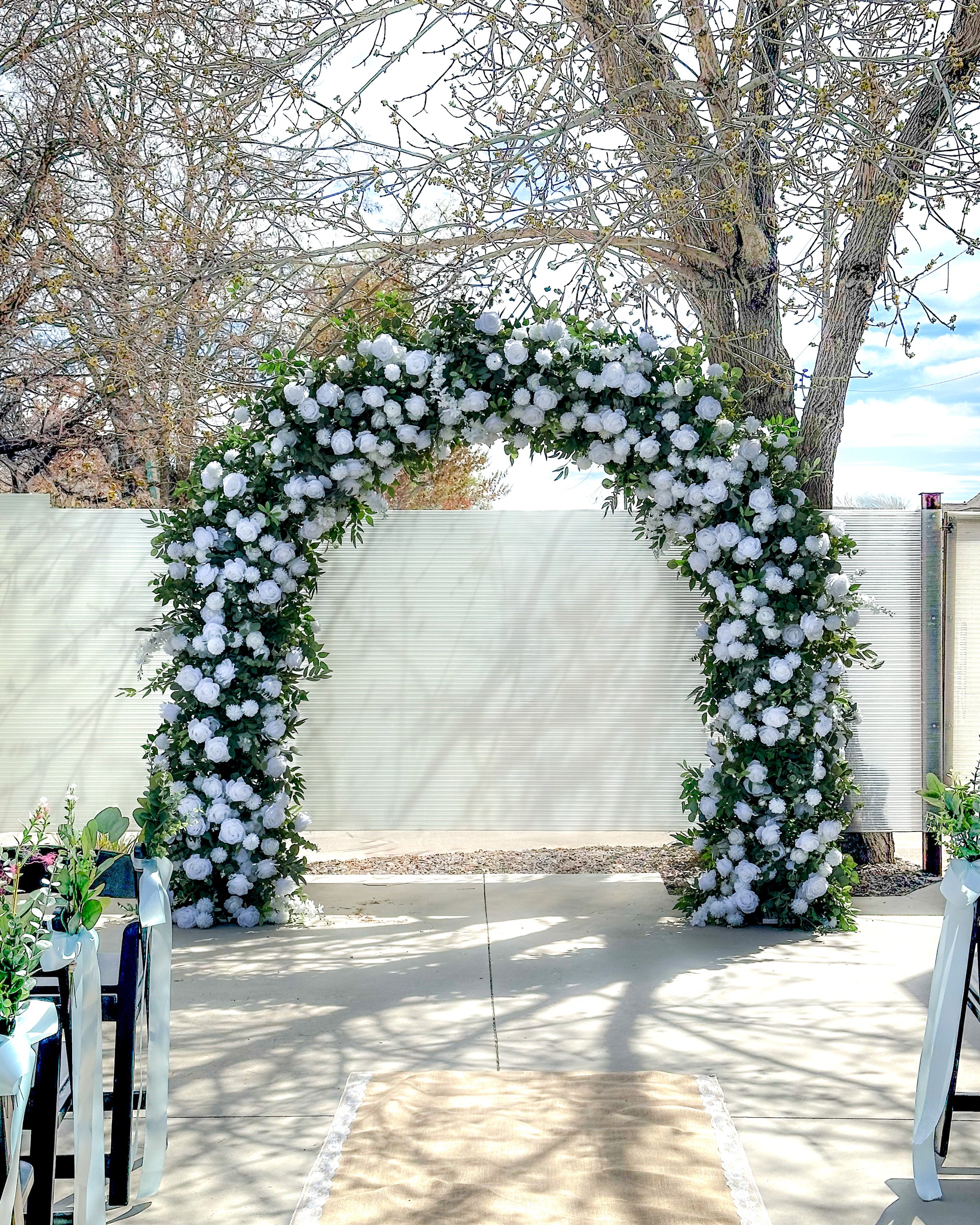 White and Green Full Arch $350