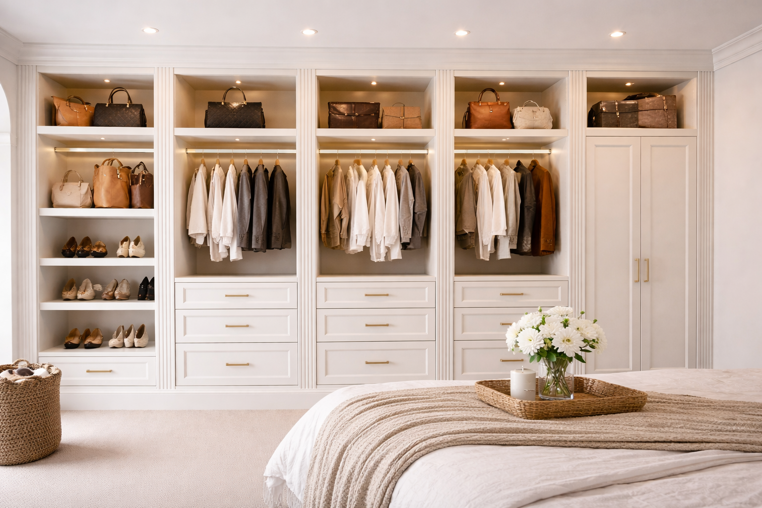 off white fitted wardrobes