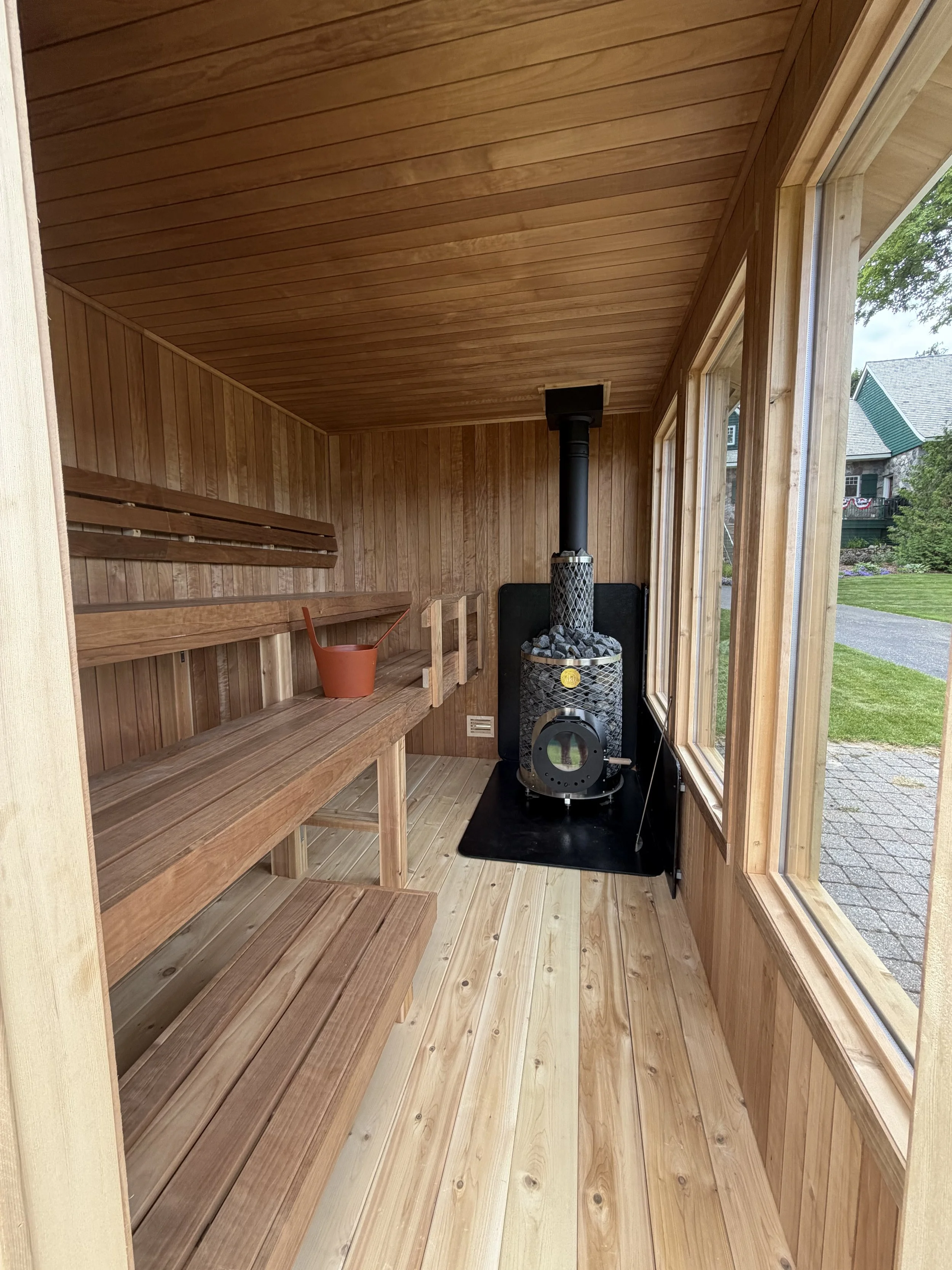 Charlevoix Boathouse Sauna_interior1 doorway.jpeg