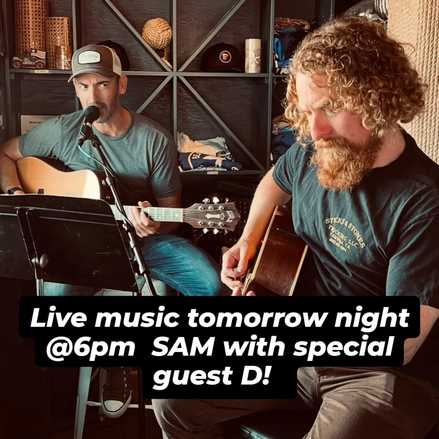 Back by popular demand...tomorrow night August 15..local artist SAM with special guest D! Don't miss this incredible show.