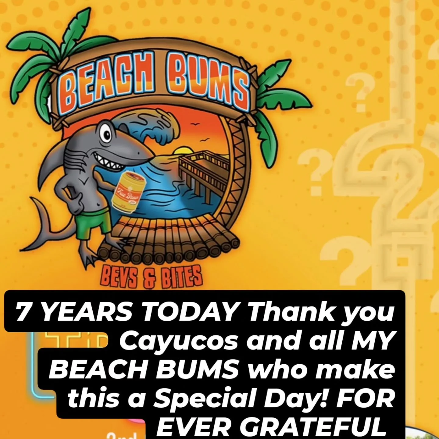 Time has flown by...Seven years ago today we opened the doors...and little did I know at that time we would have to survive a worldwide pandemic and century old Central Coast rainstorms!  Many people have supported me in this venture and I will forev