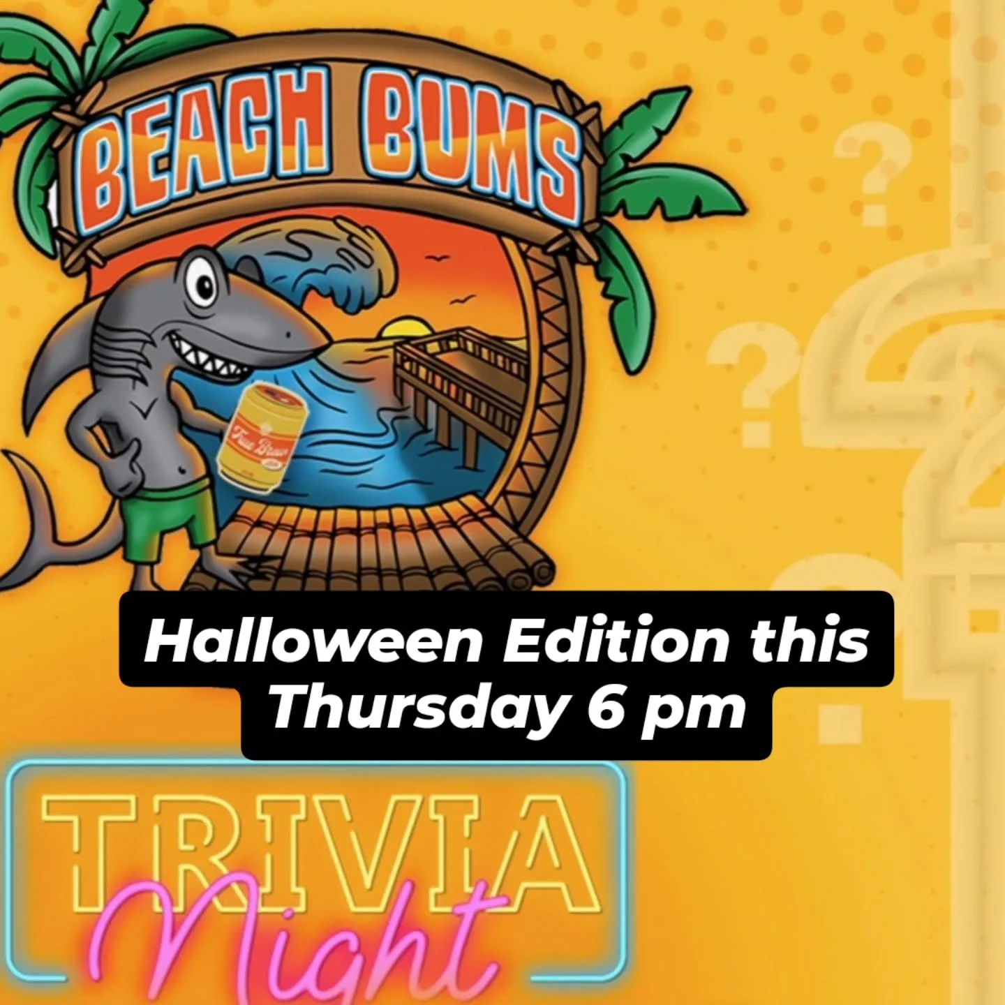Come dressed with your Halloween Costume  during trivia this Thursday Night starting at 6 pm. Prizes for best costumes and dont forget your brains at the door. Going to be competitive this week! See you there...BOO!