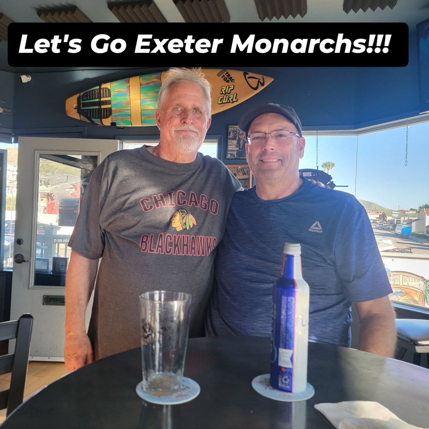 Great to see one of my former Exeter Monarch football players stop in today at Beach Bums! Keith Hacker...he could play the game!  Let's go Monarchs Forever!