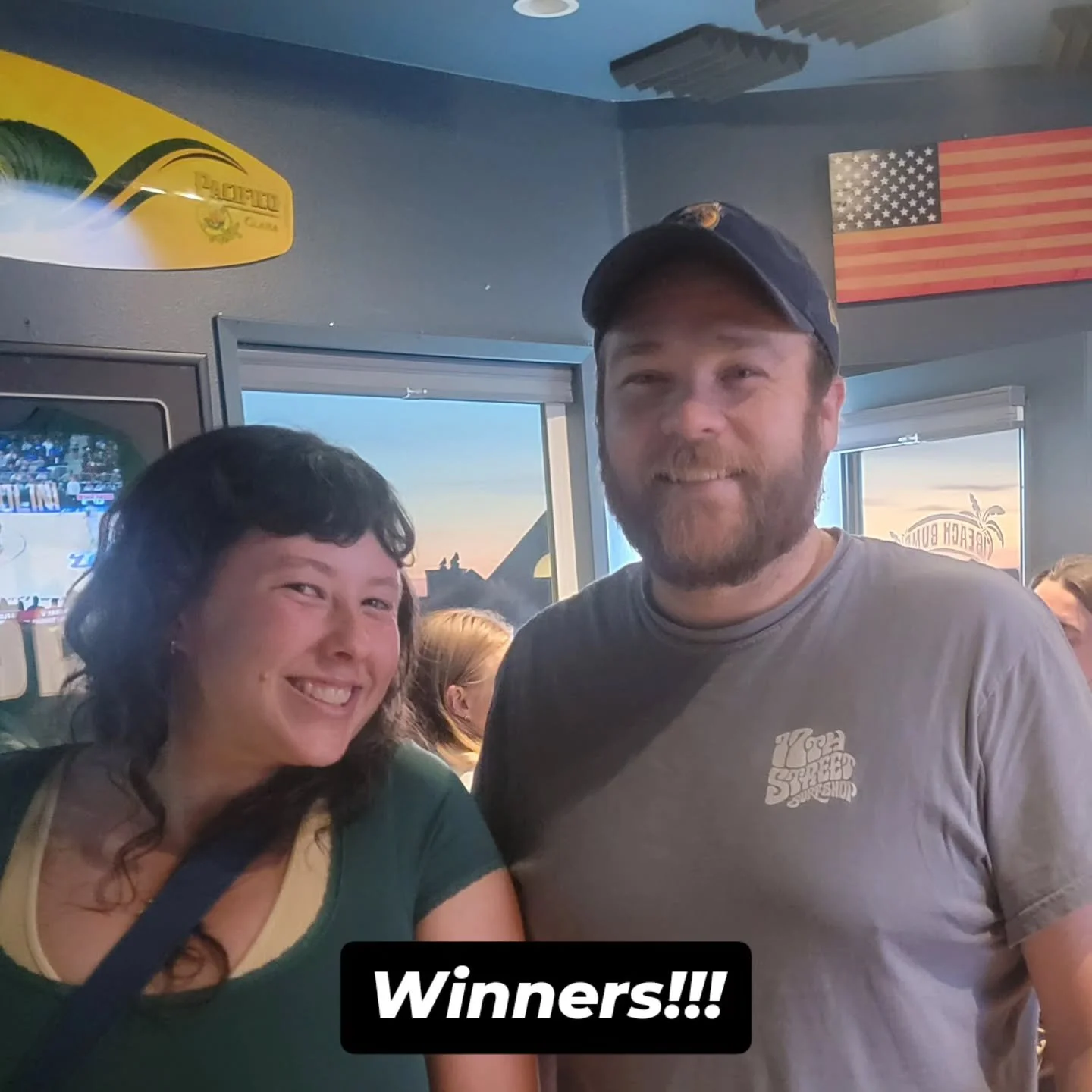 Congrats to Team Maris...winners of tonight's trivia contest...always a fun time @beachbumscayucos.