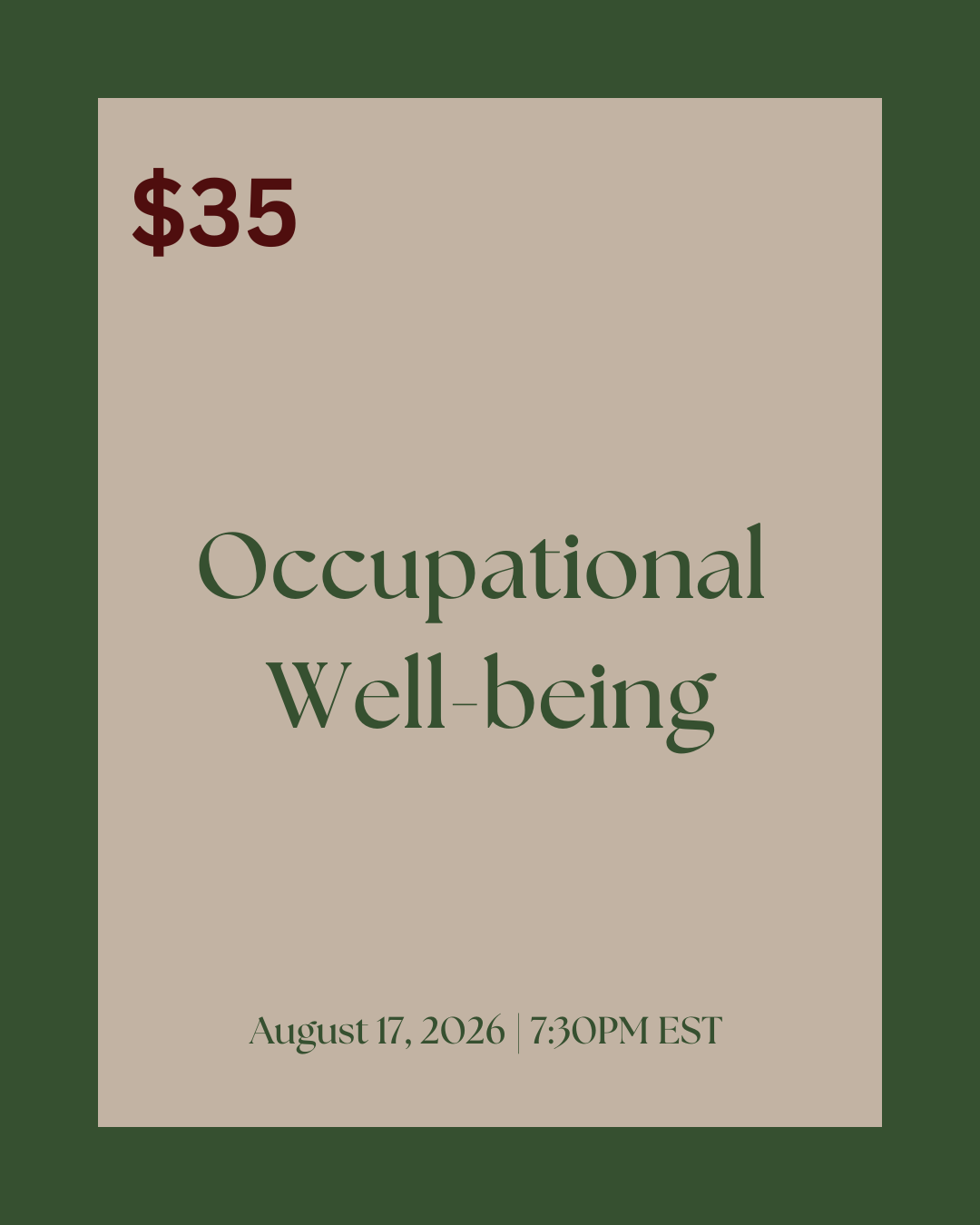 Occupational Well-Being