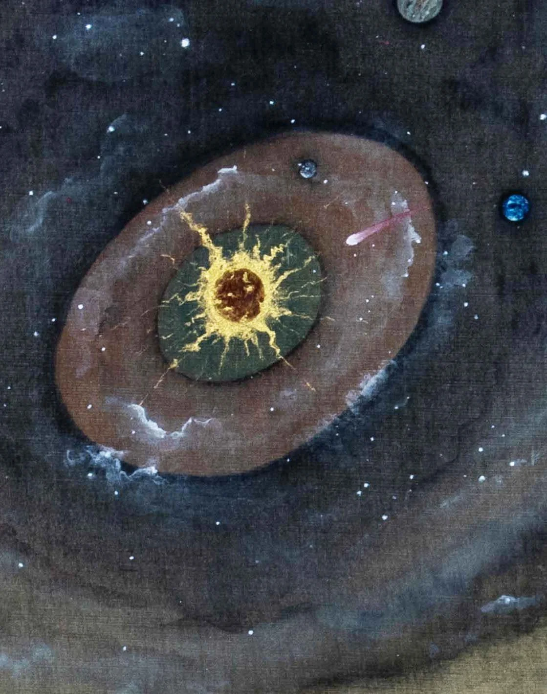 Zhiqian Wang
We Meet, When Earth Rises (detail)
2023
Ink and mineral color on silk
27.5 x 80.7 in.
70 x 205 cm.