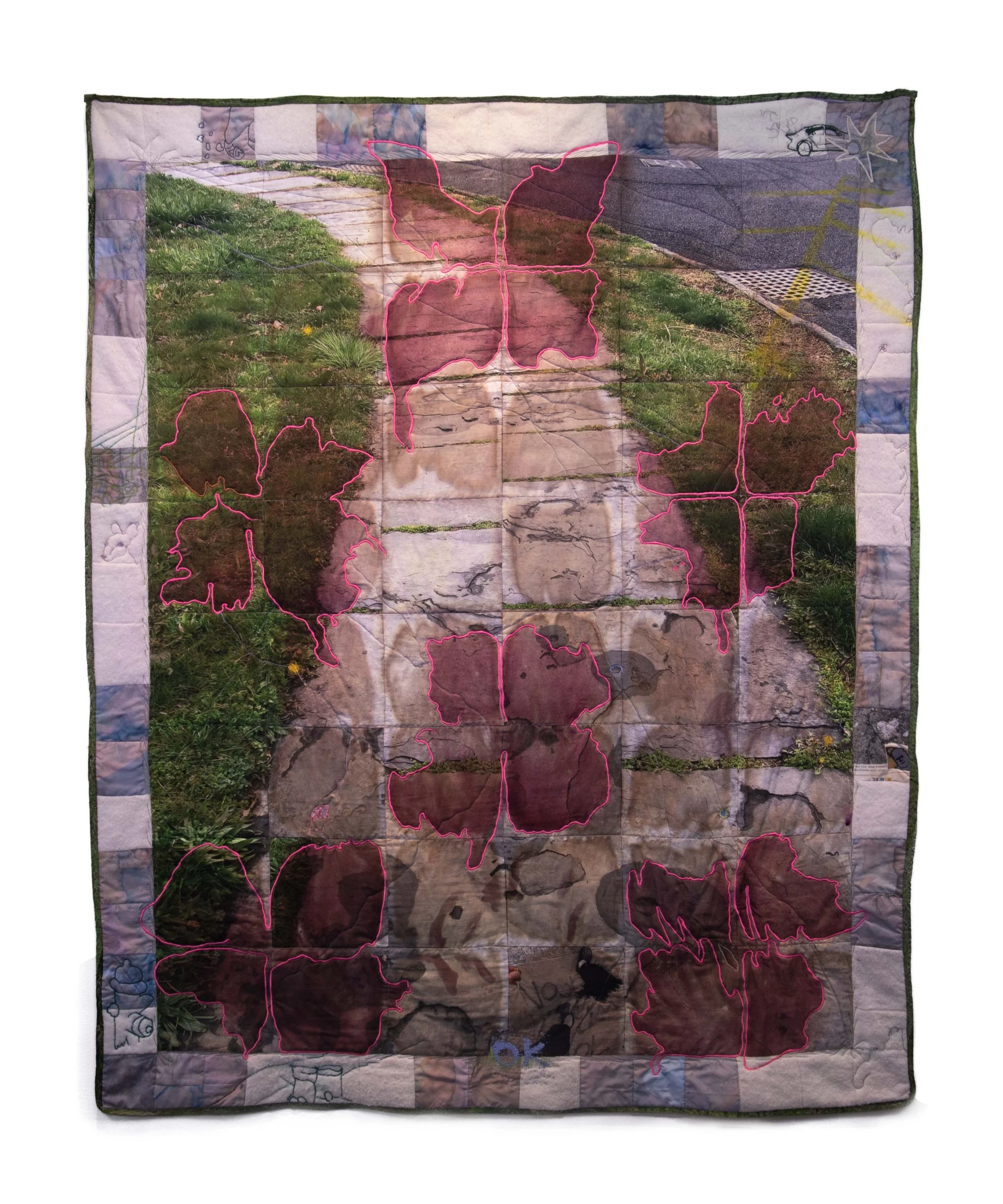 John DeSousa
Improvised Path
2024
Printed cotton, polyester, batting, color pencil, and dye
53 x 64 in.
134.6 x 162.6 cm.