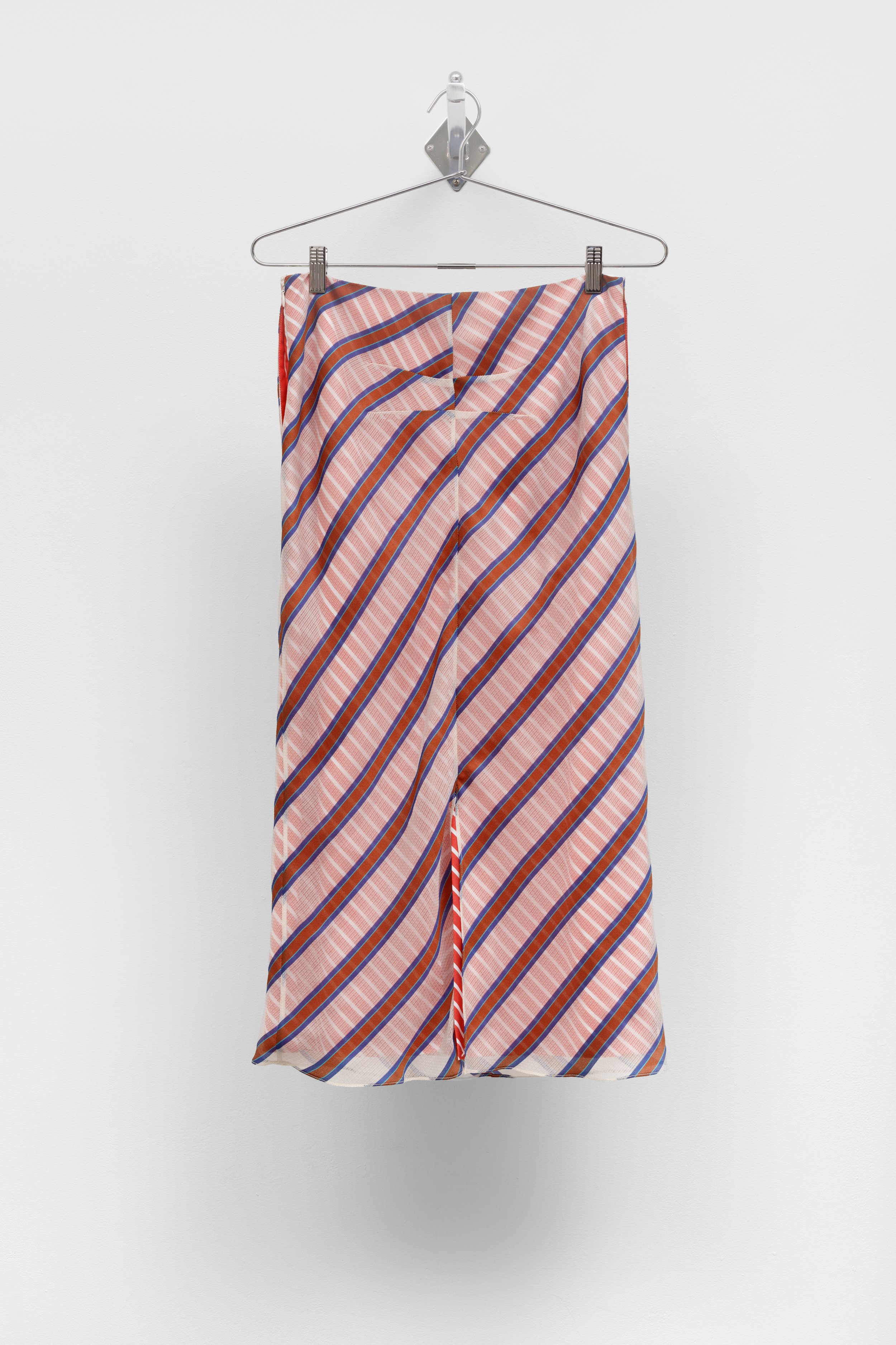 garment (darted pencil skirt)
2026
Silk gauze & stripe cotton skirt on metal hanger and wall mount
42 x 18 x 12.5 inches
106.68 x 45.72 x 31.75 cm
PN E2