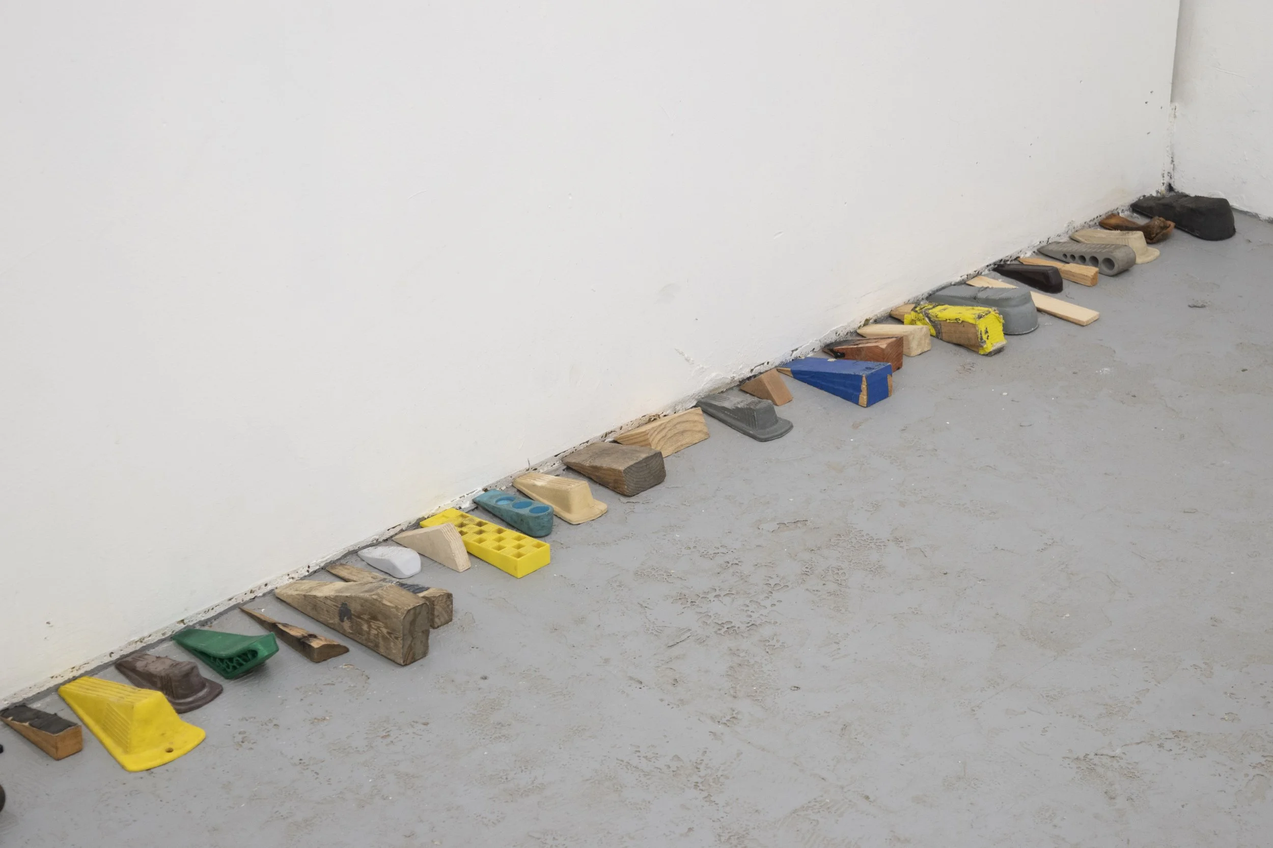 Guy Grabowsky
Door Stops, 2023 - ongoing
Found door stops
34 pieces
Dimensions variable