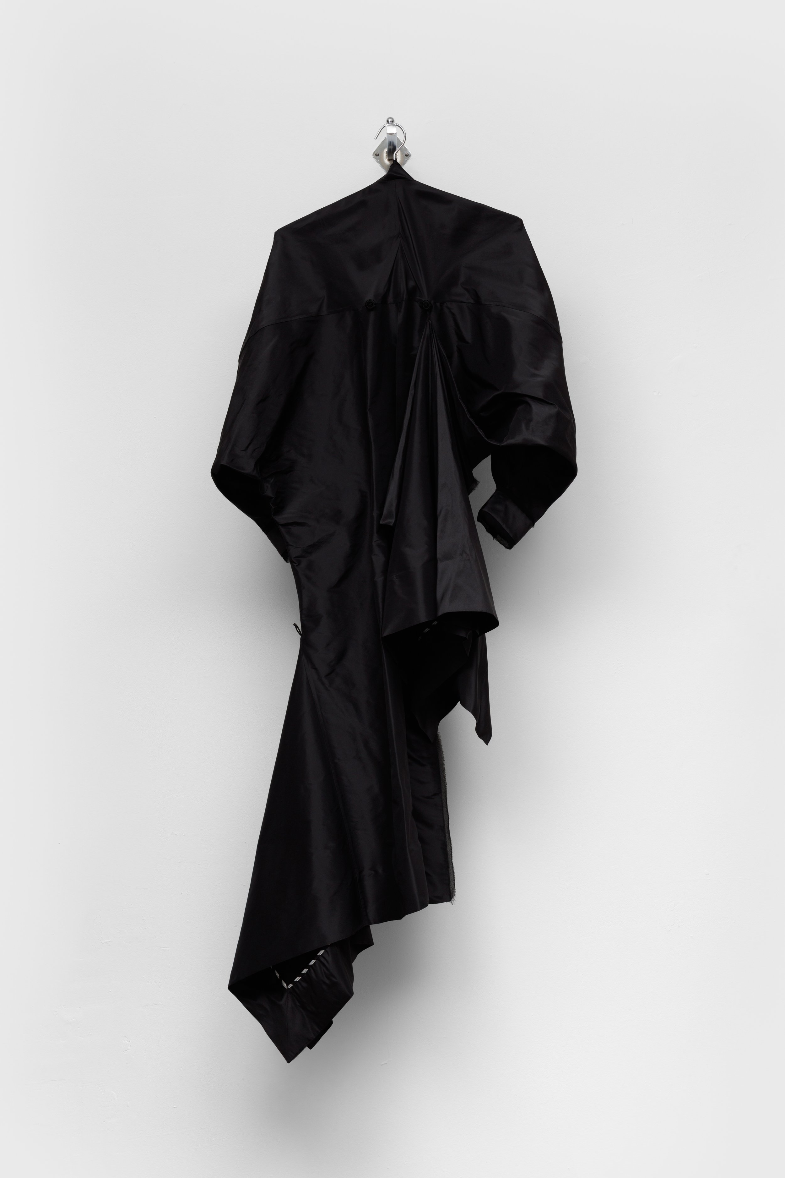 garment (bustled evening coat)
2026
Silk taffeta coat on metal hanger and wall mount
71 x 28 x 12.5 inches
180.34 x 71.12 x 31.75 cm
PN E8