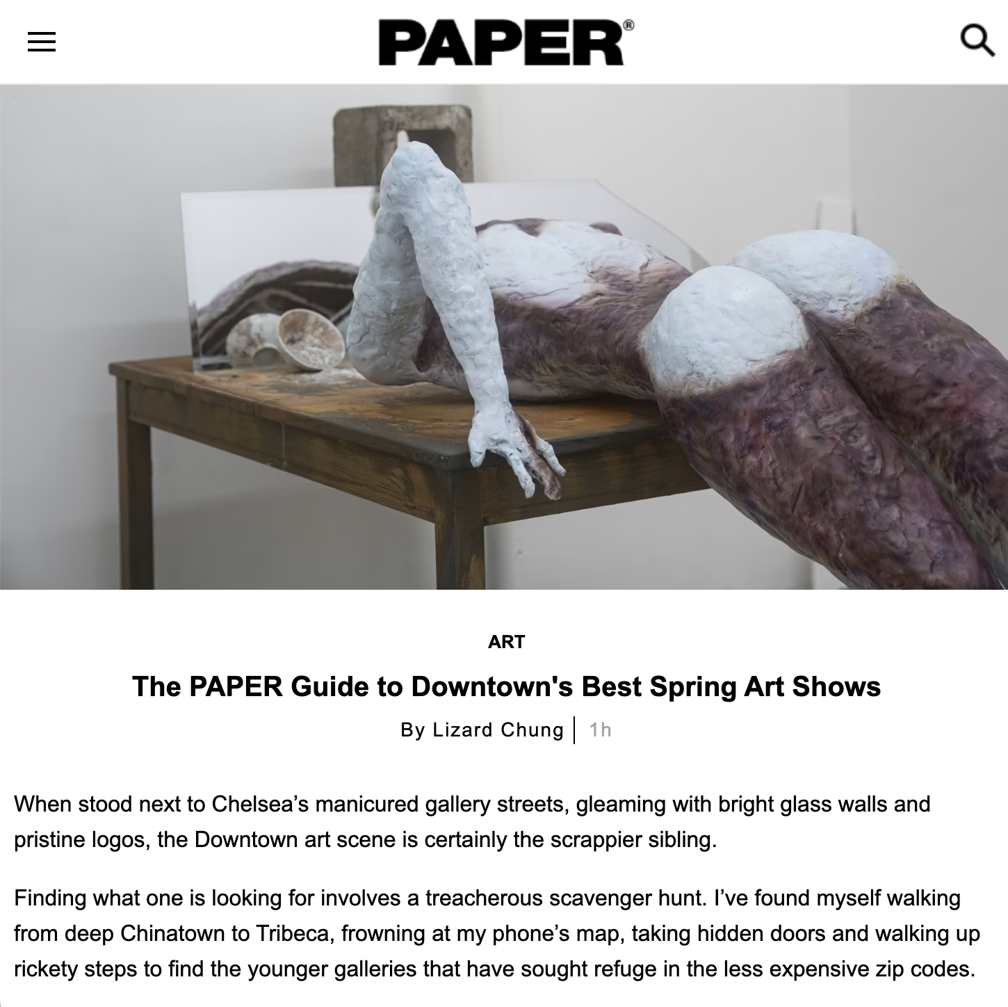 The PAPER Guide to Downtown's Best Spring Art Shows
By LIZARD CHUNG
March 27, 2026
PAPER MAGAZINE