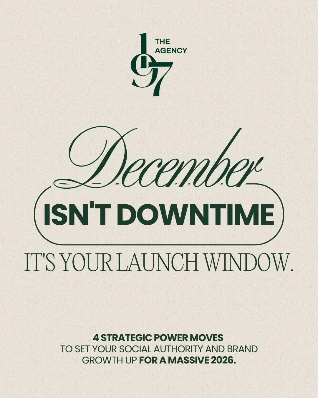 december isn&rsquo;t downtime,it&rsquo;s your launch window. while the competition is resting, smart brands are making strategic moves for 2026.

now is the time to: 
1. audit your 2025 top performing content to see what actually worked. 
2. refresh 