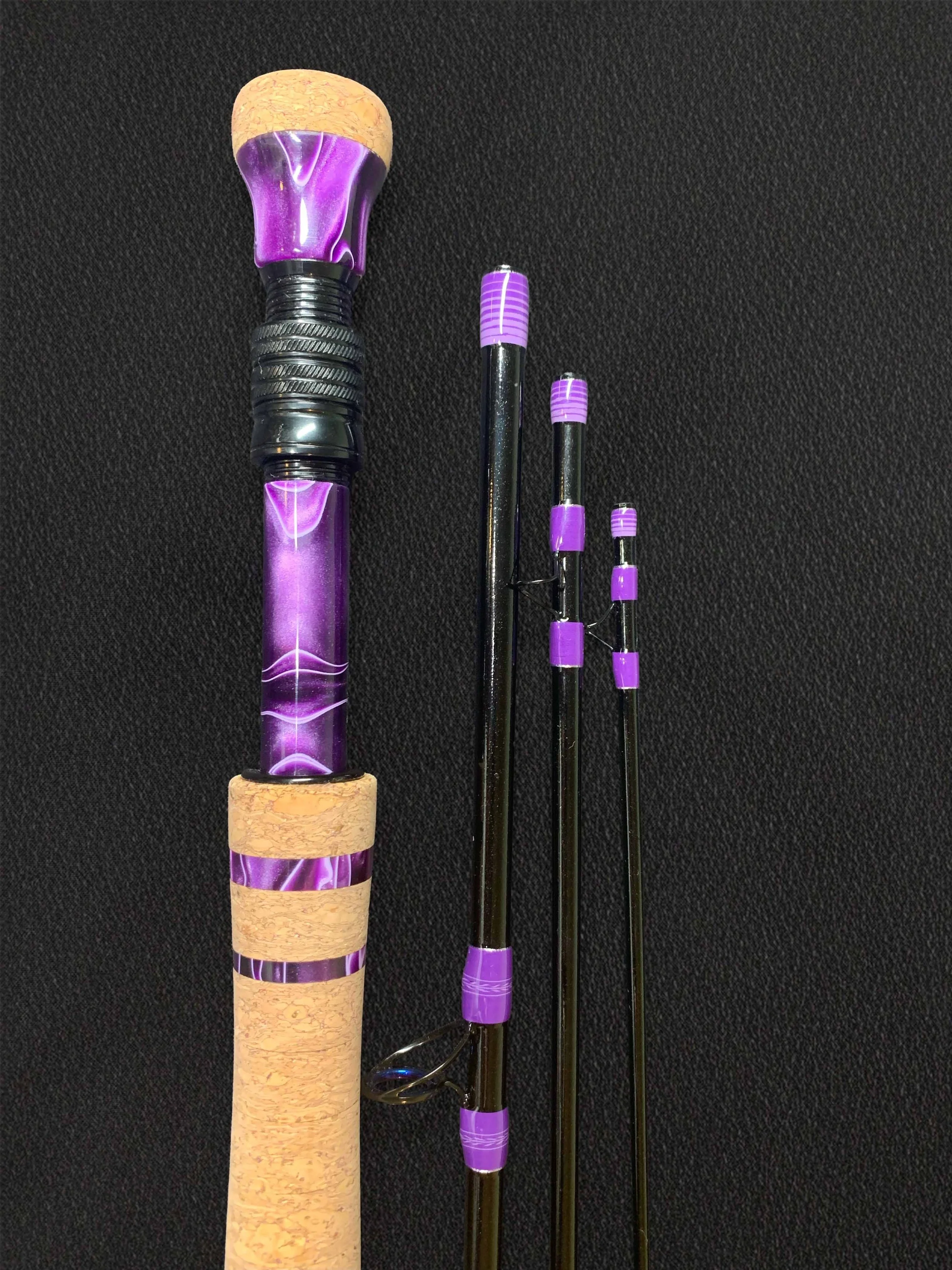 7 Weight Fly Rod With Acrylic Reel Seat and Butt, Custom Cork Half Wells Grip