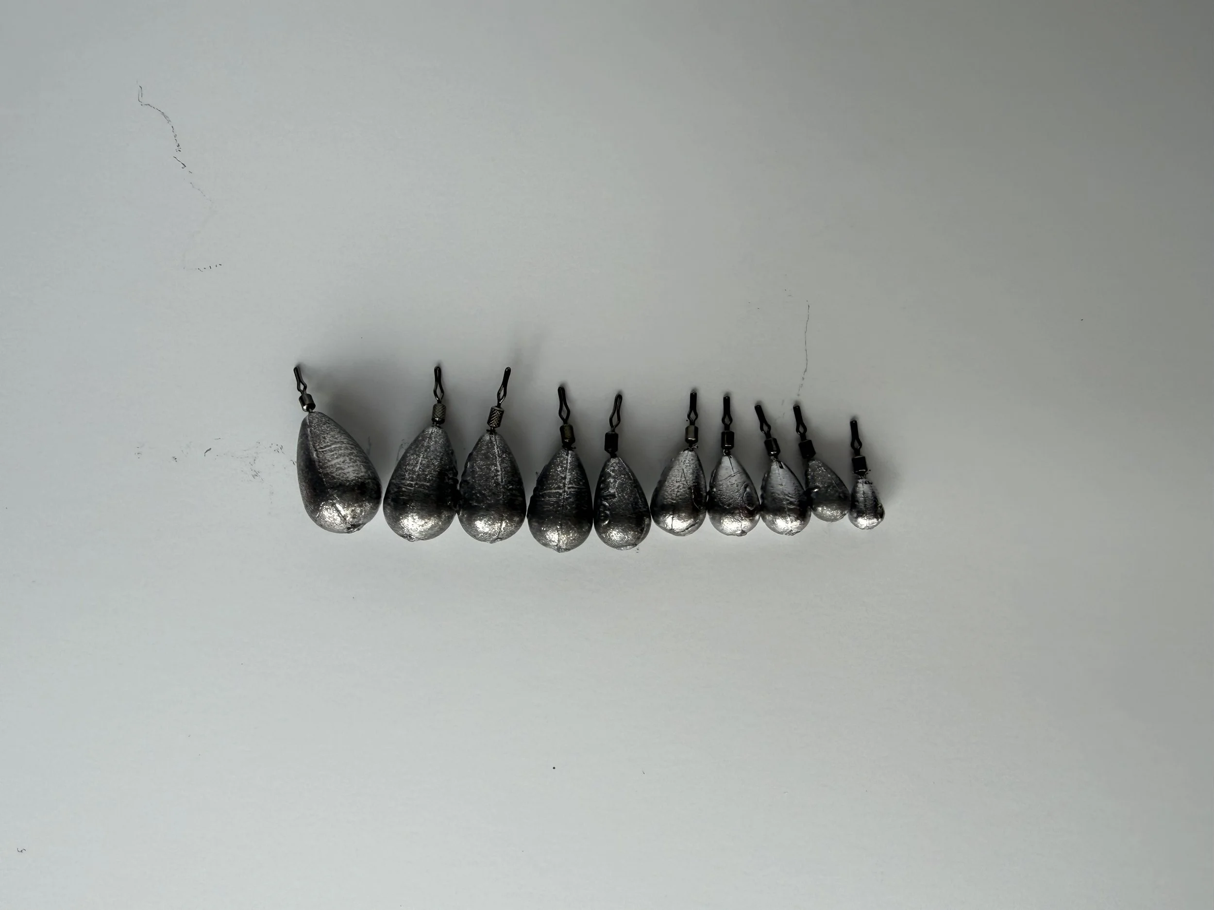 Lead Teardrop shot weights assorted sizes with swivel