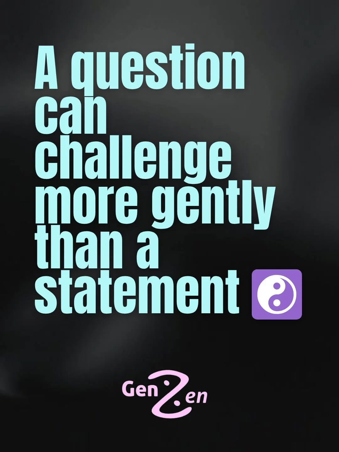 Sometimes a question is the gentlest form of challenge ☯️

Asking for clarification can shift a tense moment
just as powerfully as a direct challenge
but without triggering defensiveness

In times of change, emotions rise easily
It&rsquo;s rarely abo