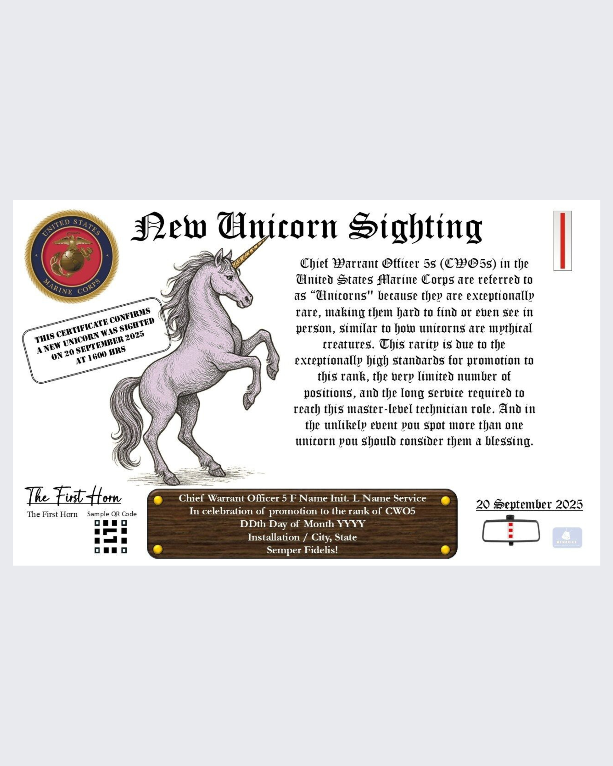 Printed New Unicorn Sighting Print
