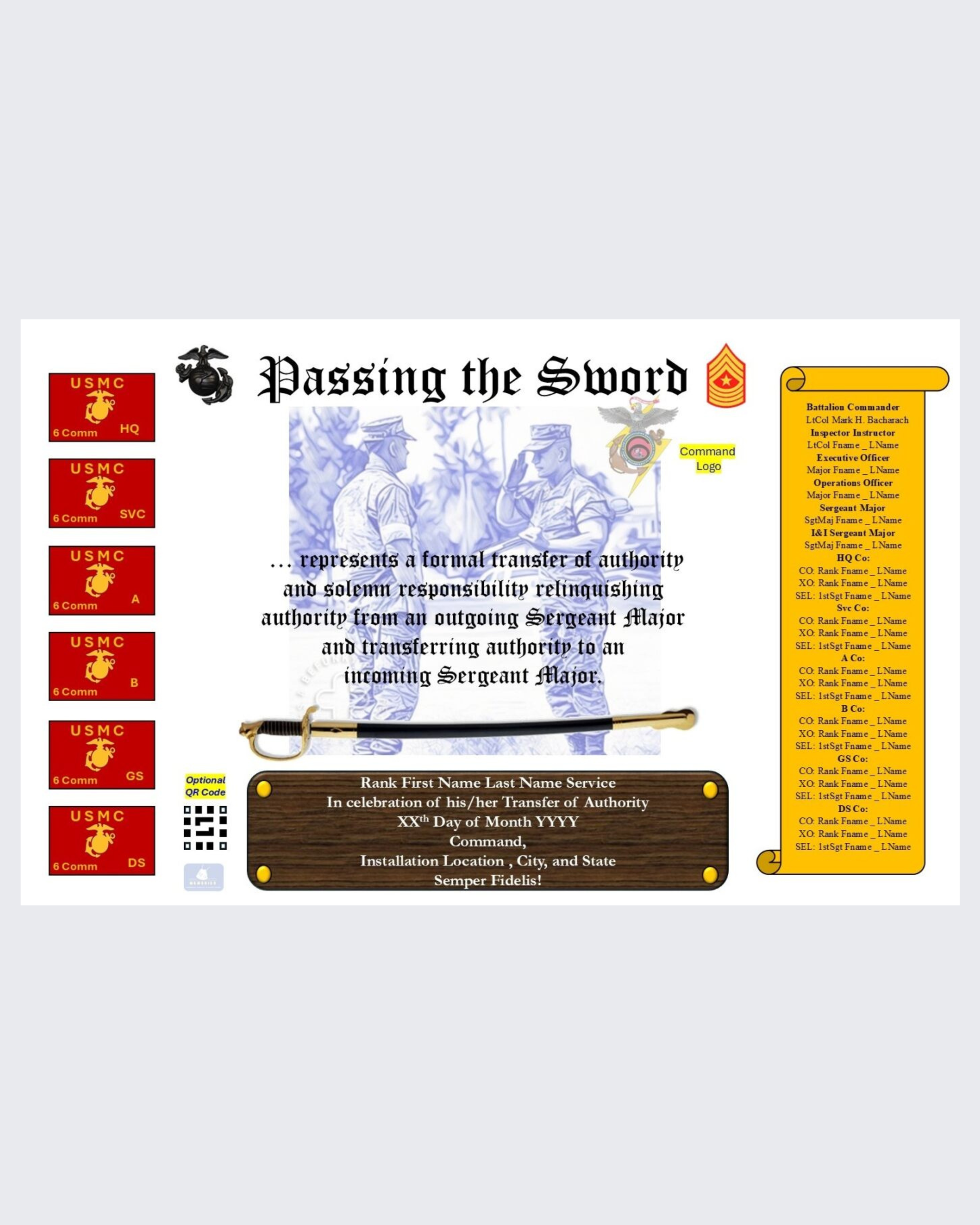 Printed Passing the Sword Print
