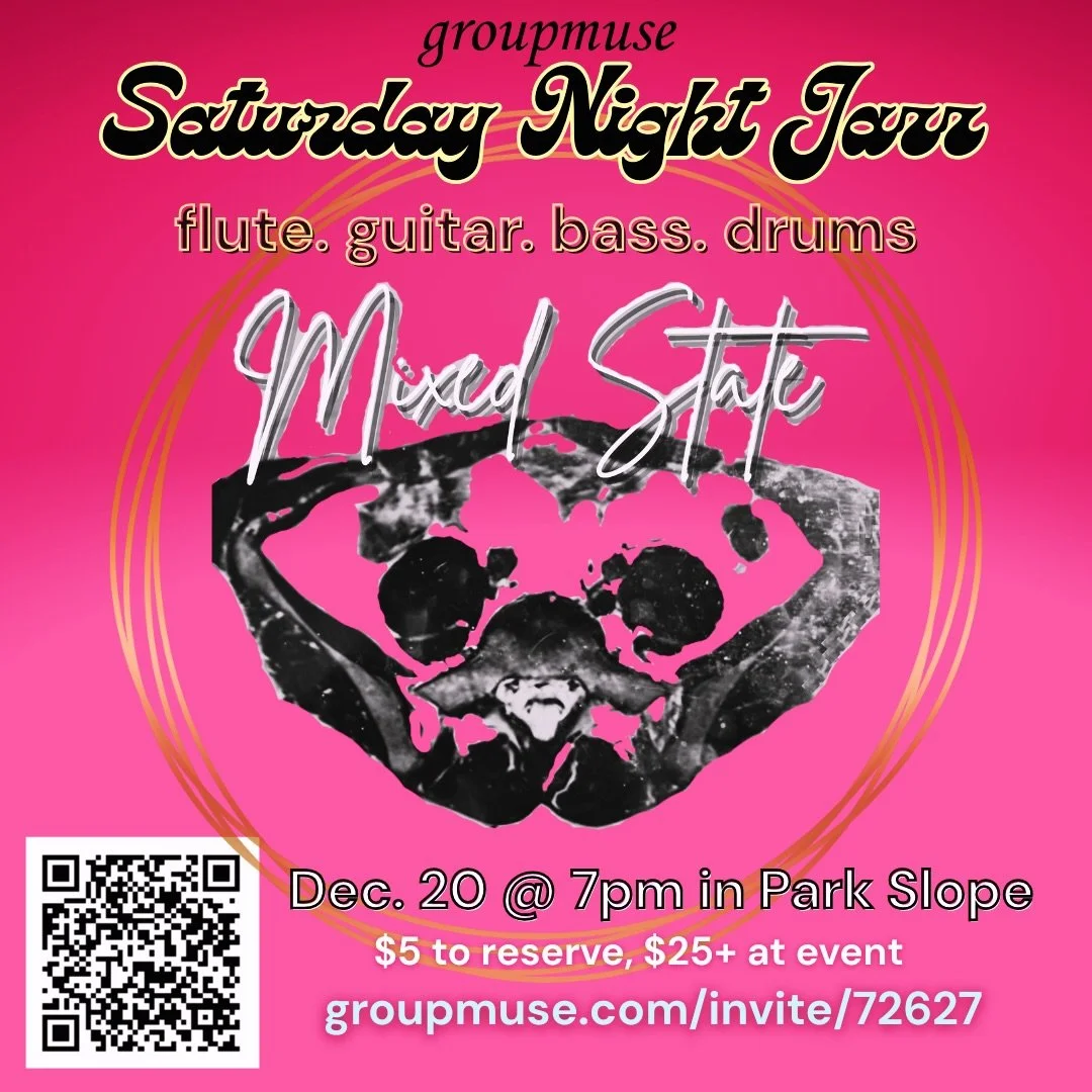 One week chickies 💕🌚 rsvp in bio
@groupmuse in park slope Brooklyn 12/20

@whataboutpoutine @tere_bass @playdiegoplay @daniesopchak with the tunes