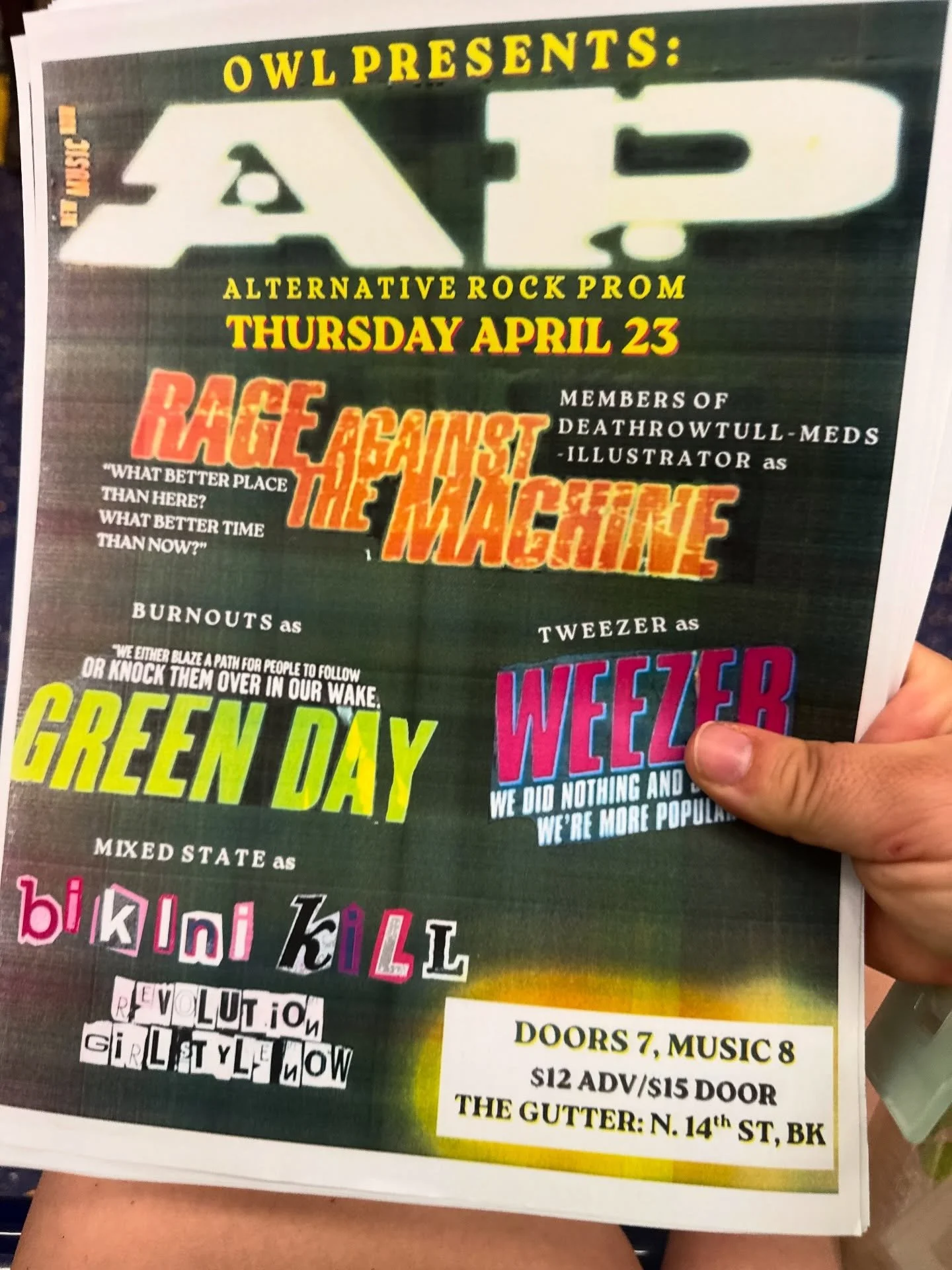 Life's not fair. Let's scream about it. 4/23, 8pm SHARP. 
No service fee on tix - thank @bandsdobk ✨🖤

Bikini Kill with @playdiegoplay @drummerfry_ @camibeast + some very special guests 

with @tweezerbk @theburnoutsbk  thanks to @ourwickedlady @gut