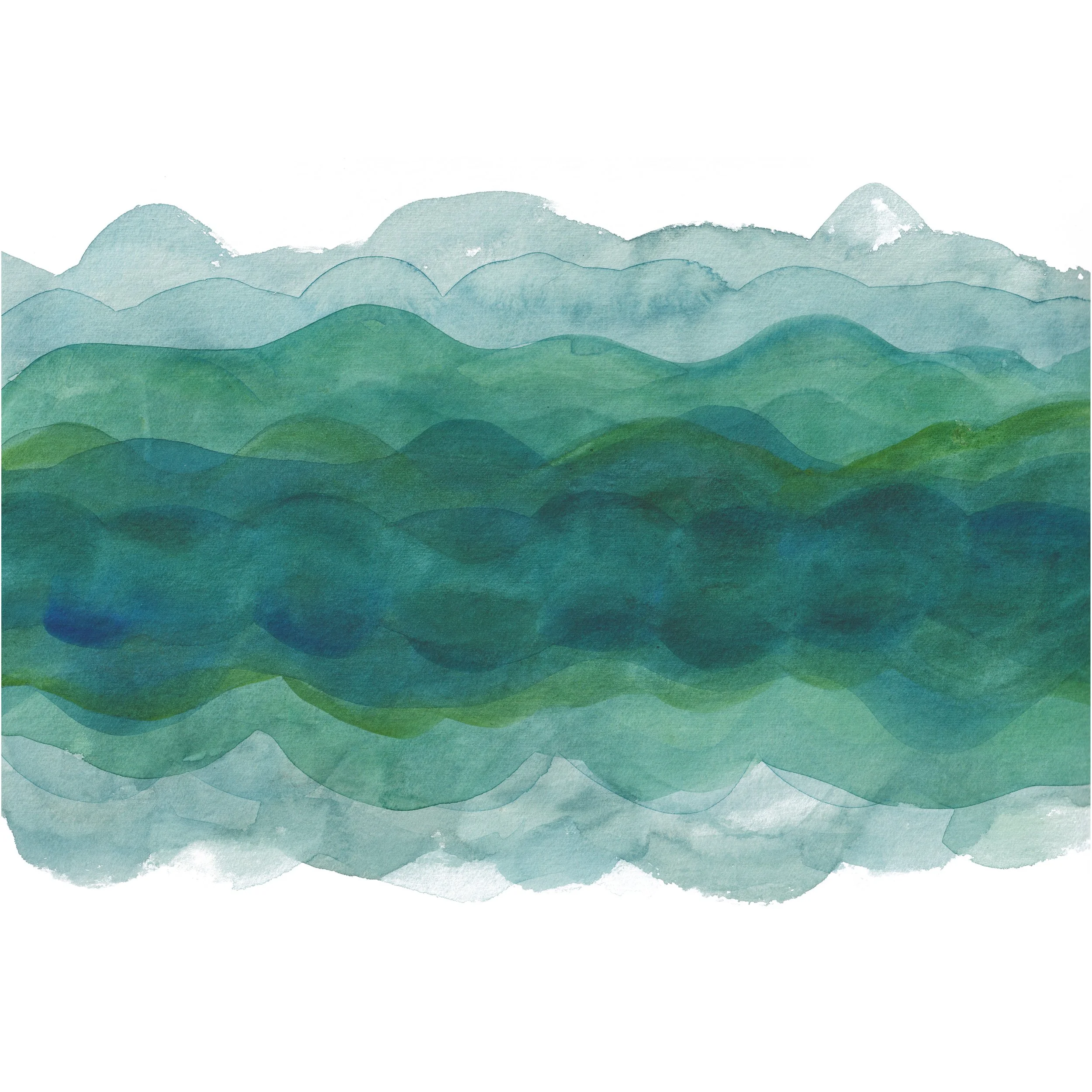 Ocean Depths Abstract Where to Buy Minimalist Watercolour Watercolor Painting Wall Art Decor Online A4 A5 Sara Meade Design Sarah NZ Artist Small Business Kiwi Aotearoa New Zealand