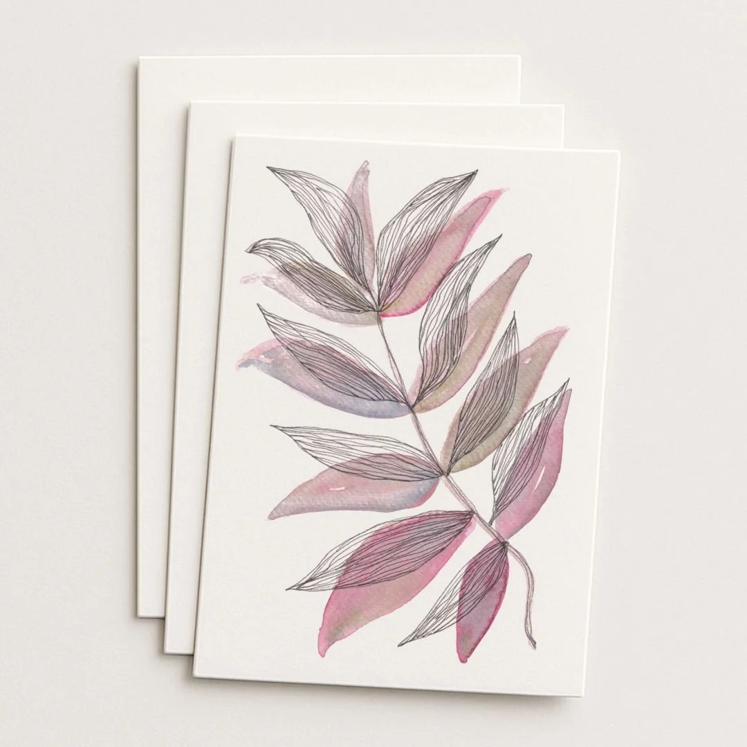 Softest Sprig Where to Buy Minimalist Modern Watercolour Watercolor Botanical Art Painting Online Birthday Greeting Card Cards Sara Meade Design NZ Artist Small Business Kiwi Aotearoa New Zealand