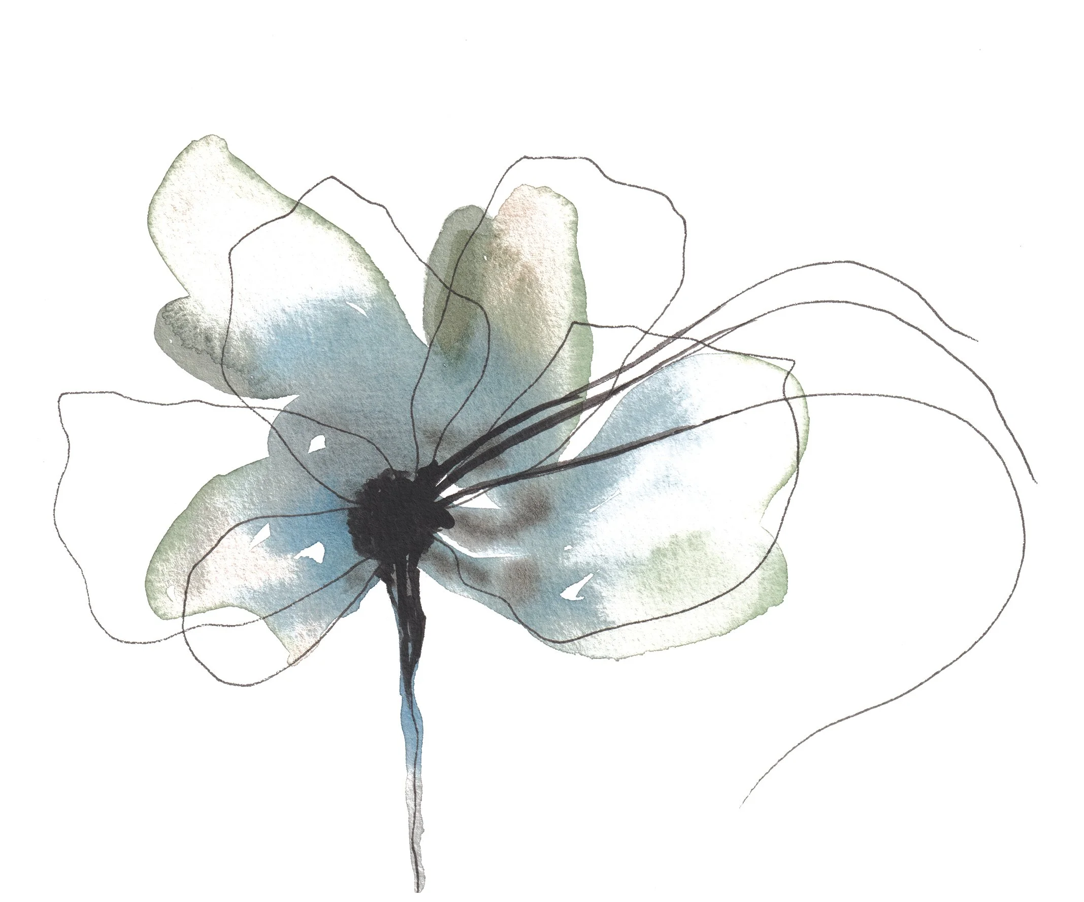 Hélène Helene Helen Where to Buy Minimalist Impressionist Floral Watercolour Watercolor Art Painting Online Birthday Greeting Card Cards Sara Meade Design NZ Artist Small Business Kiwi New Zealand