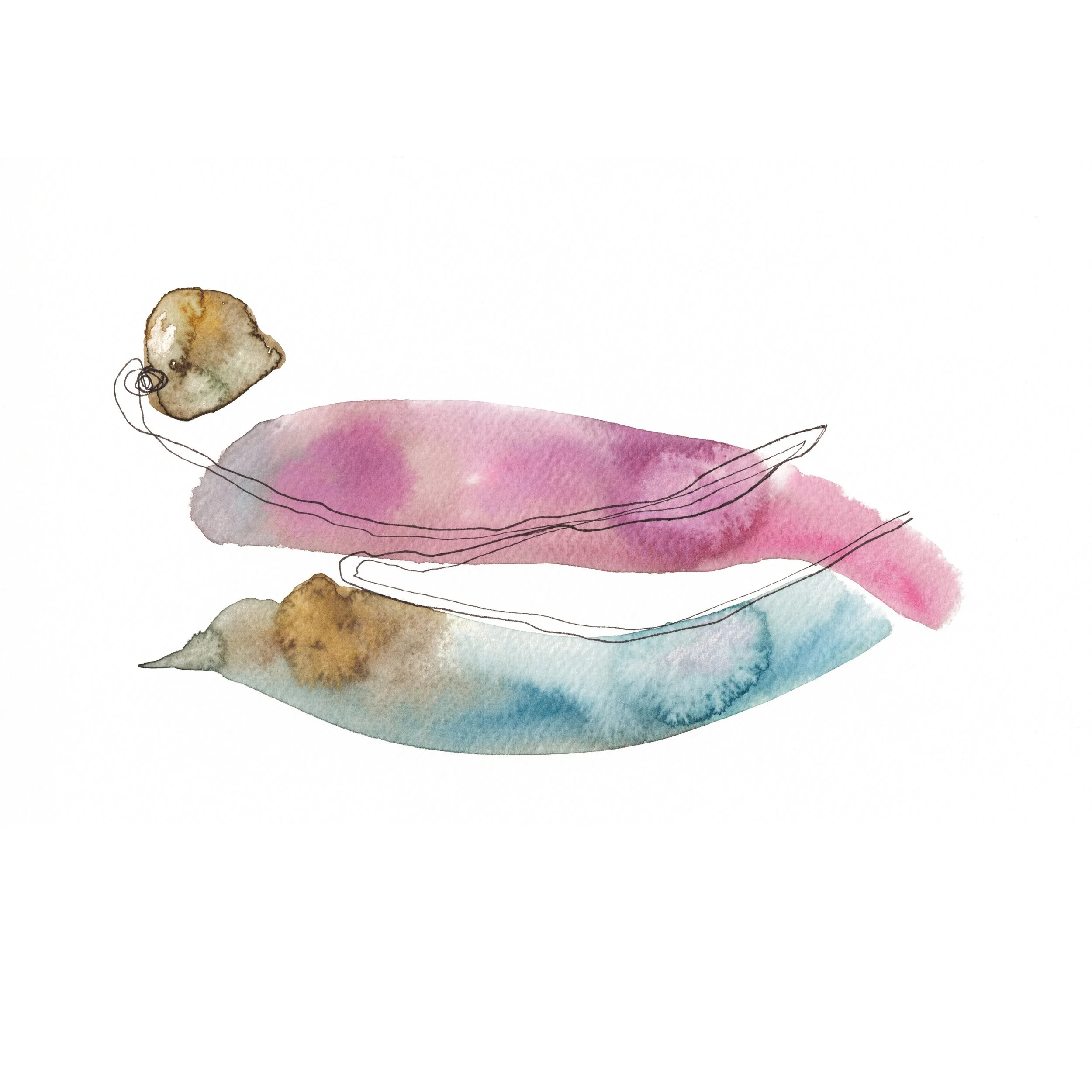 Floating Carpets Where to Buy Minimalist Modern Watercolour Watercolor Wall Art Painting Online Sara Meade Design Sarah NZ Artist Small Business Kiwi Aotearoa New Zealand