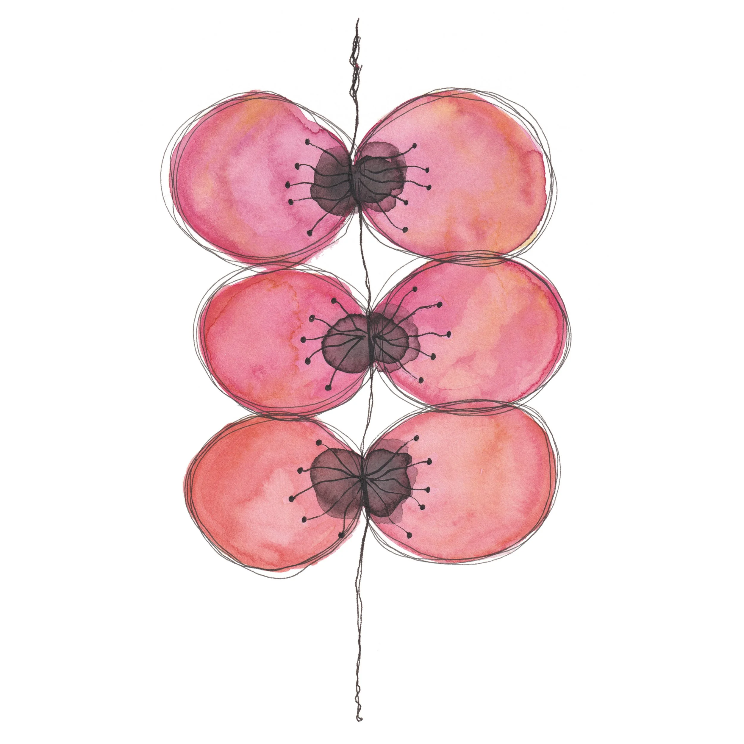 Morning Warmth Where to buy Minimalist Contemporary Abstract Watercolour Watercolor Painting Wall Art Decor Online A4 A5 Sara Meade Design Sarah NZ Artist Small Business Kiwi Aotearoa New Zealand