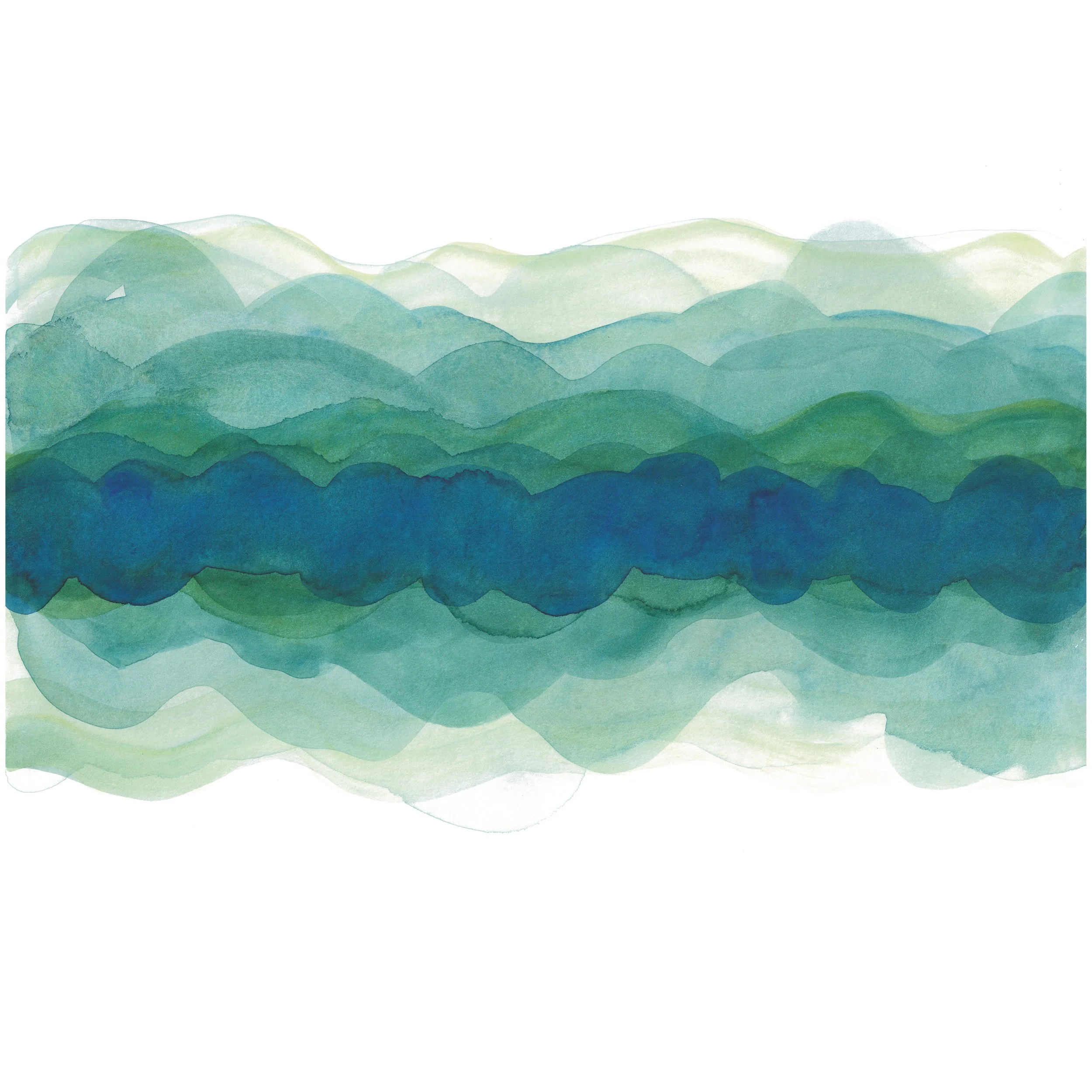 River Depths Abstract Where to Buy Minimalist Watercolour Watercolor Painting Wall Art Decor Online A4 A5 Sara Meade Design Sarah NZ Artist Small Business Kiwi Aotearoa New Zealand