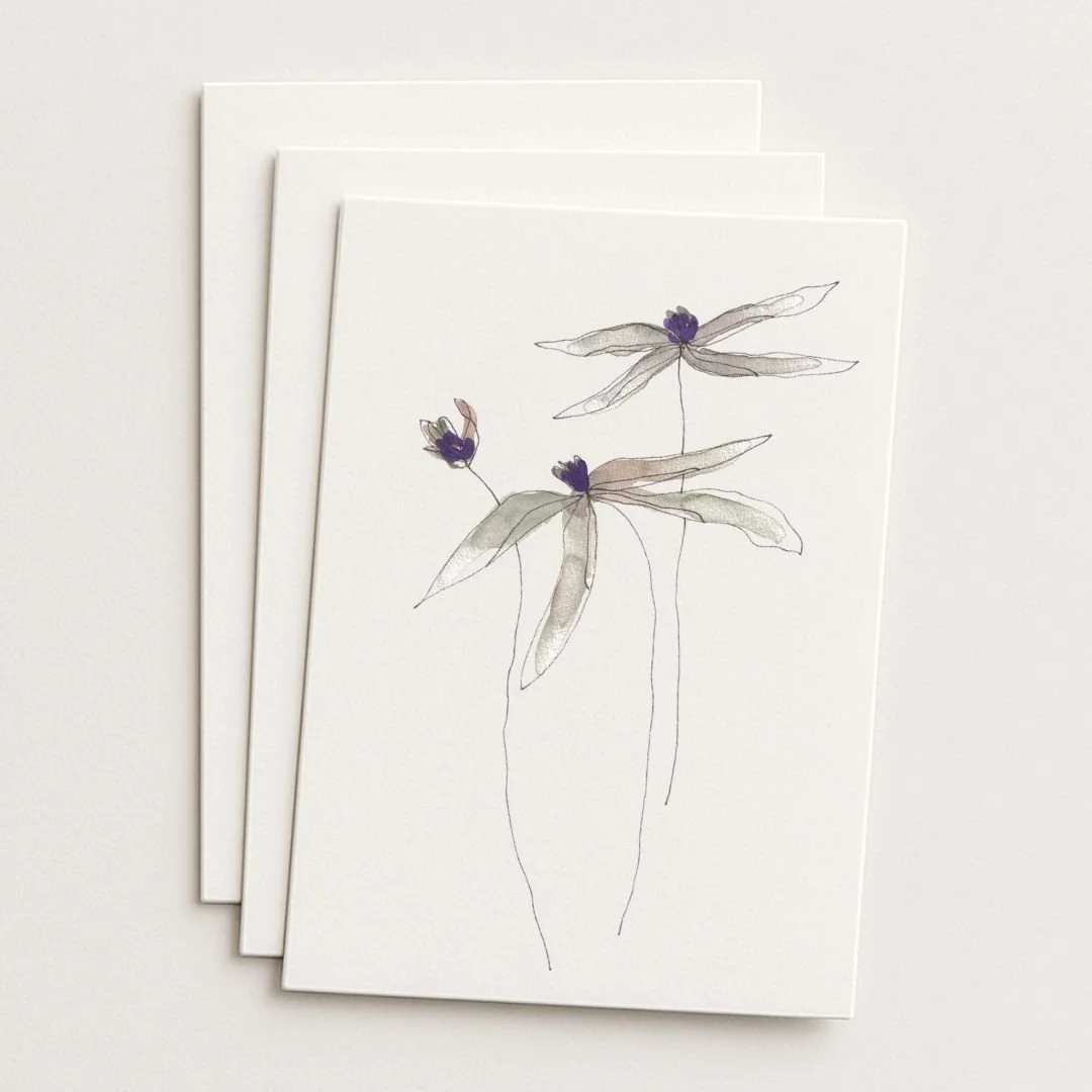 Bolton's bend-in-the-river Where to Buy Minimalist Impressionist Watercolour Watercolor Flower Art Painting Online Birthday Greeting Card Cards Sara Meade Design NZ Artist Small Business Kiwi