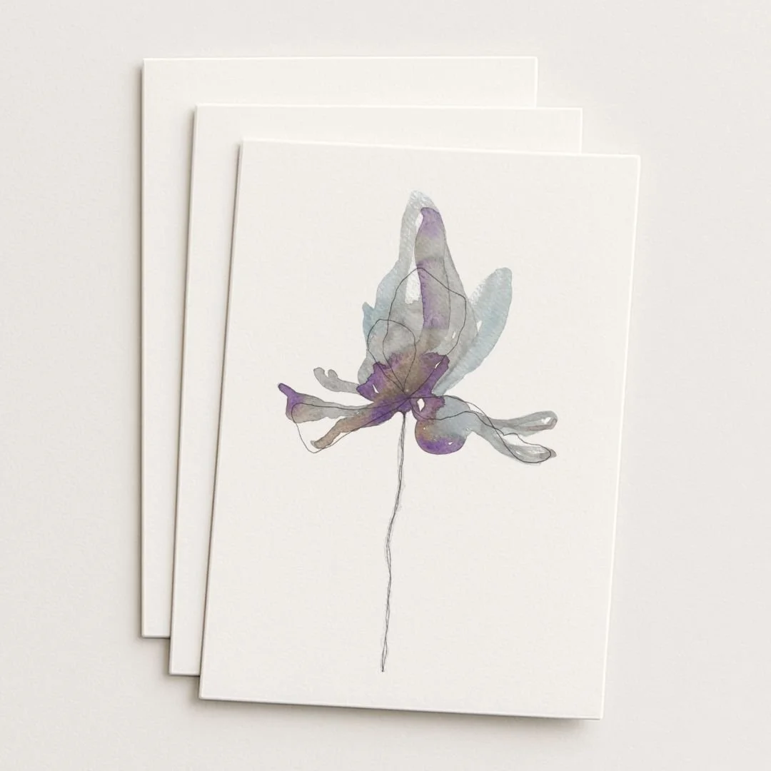 Vivienne Where to Buy Minimalist Impressionist Floral Watercolour Watercolor Art Painting Online Birthday Greeting Card Cards Sara Meade Design NZ Artist Small Business Kiwi New Zealand