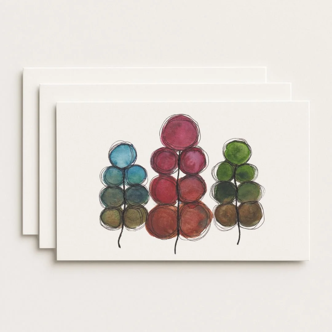 Trees by Dr. Seuss Where to Buy Minimalist Modern Abstract Watercolour Watercolor Art Painting Online Birthday Greeting Card Cards Sara Meade Design NZ Artist Small Business Kiwi Aotearoa New Zealand